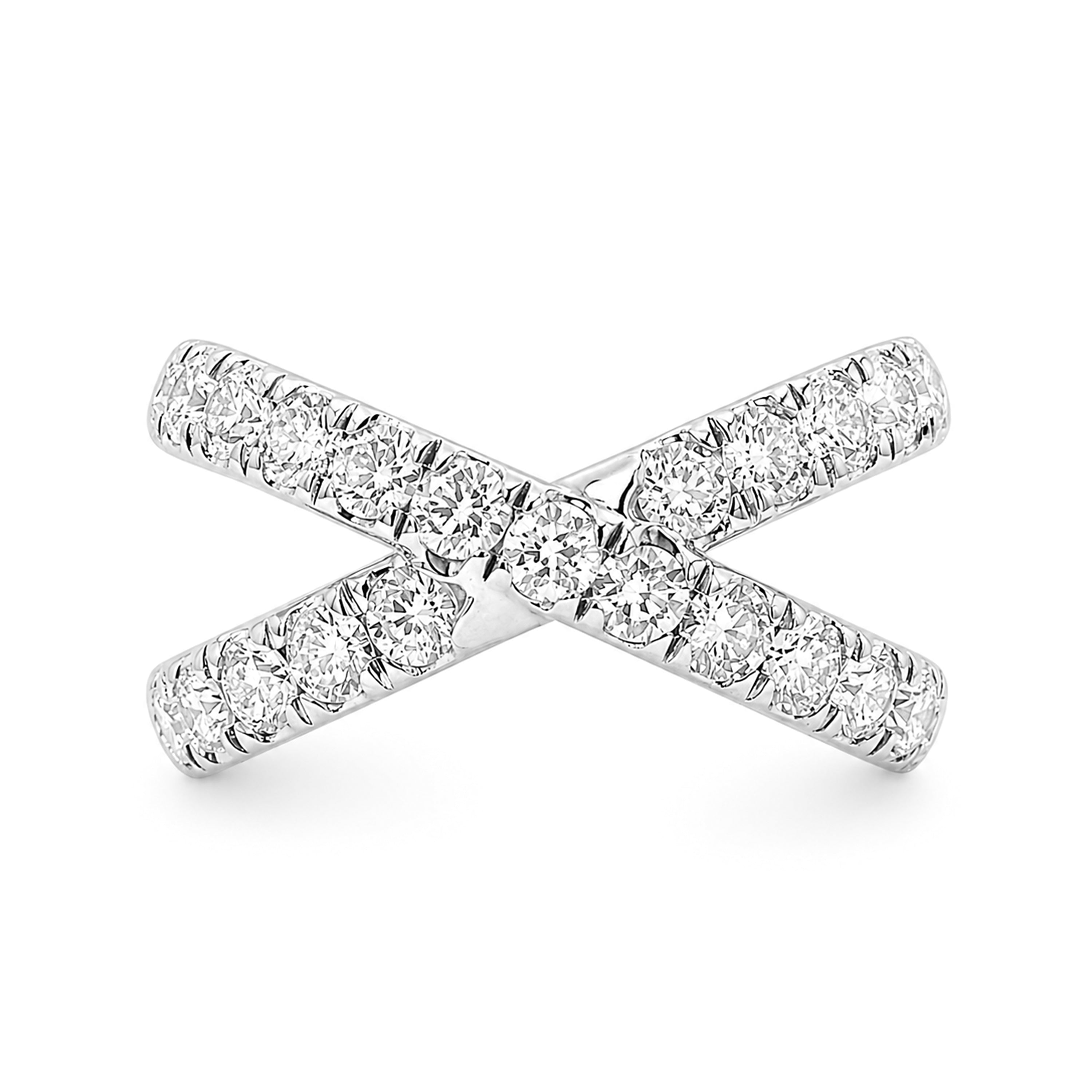 Diamonair Lab Grown Diamond (F/VS+) 2.00 carat Round cut Sterling Silver Ring - Sterling Silver