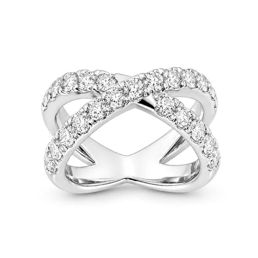 Diamonair Lab Grown Diamond (F/VS+) 2.00 carat Round cut Sterling Silver Ring - Sterling Silver