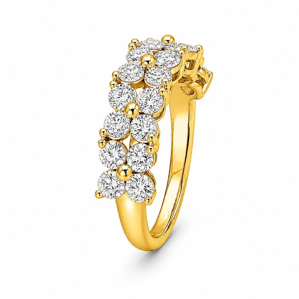 Diamonair Lab Grown Diamond (F/VS+) 2.00 carat Round cut Sterling Silver Ring - Sterling Silver | Gold over Silver