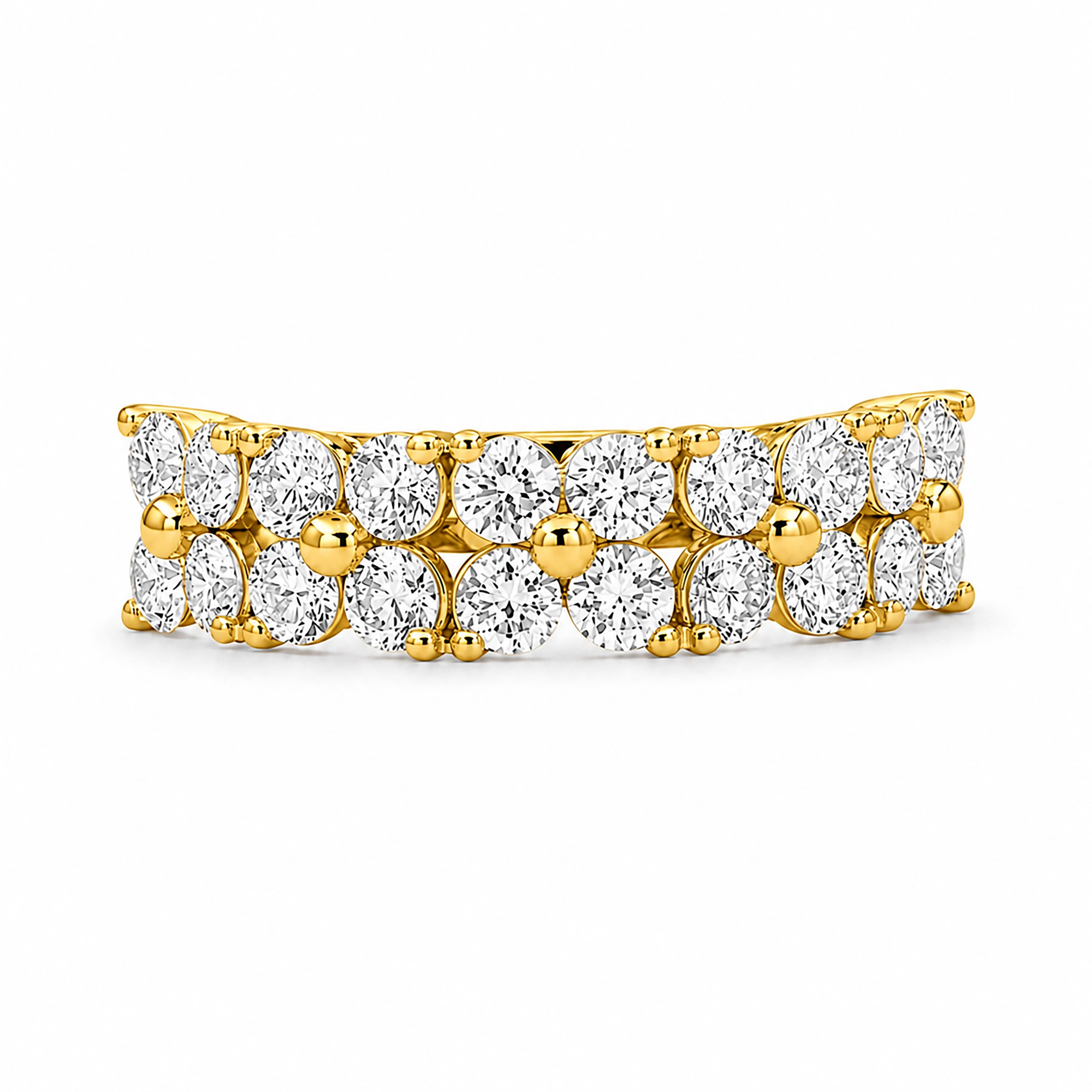 Diamonair Lab Grown Diamond (F/VS+) 2.00 carat Round cut Sterling Silver Ring - Sterling Silver | Gold over Silver