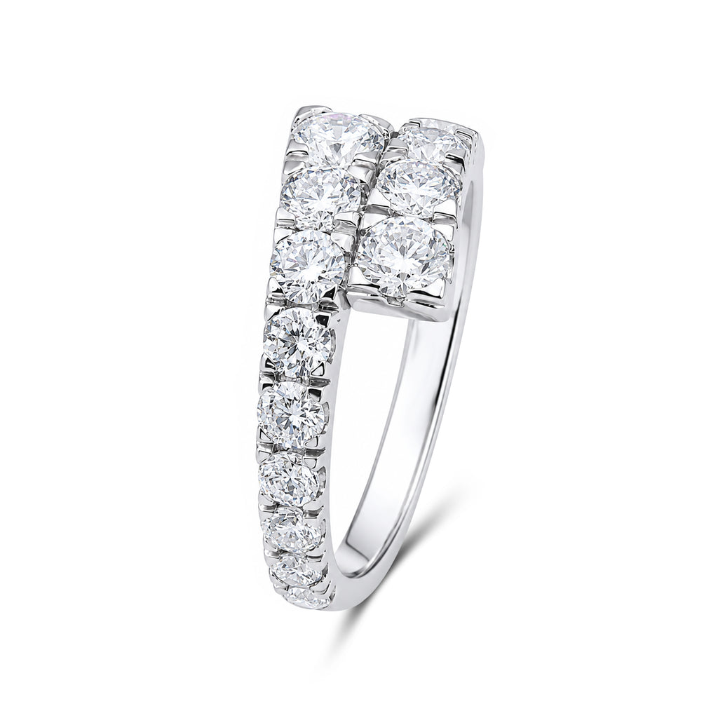 Diamonair Lab Grown Diamond (F/VS+) 2.00 carat Round cut Sterling Silver Ring - Sterling Silver | Gold over Silver