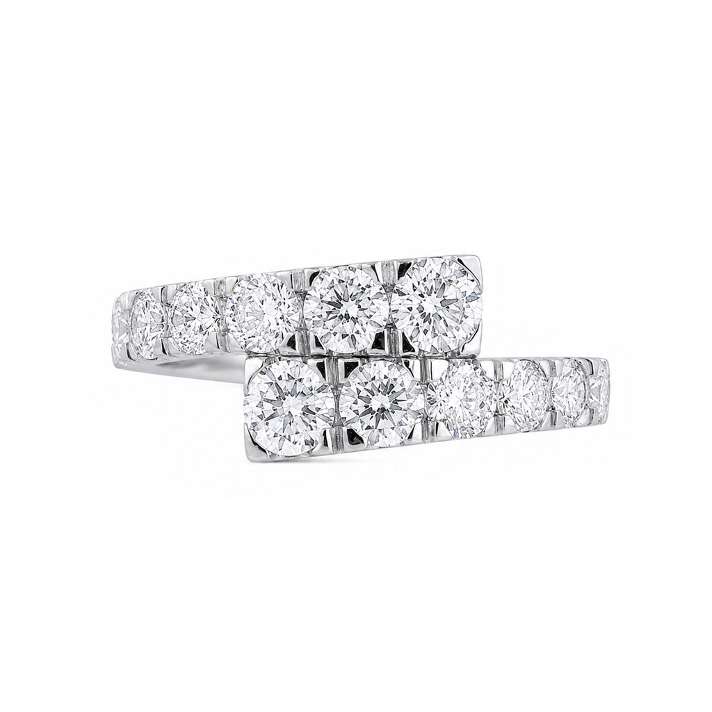 Diamonair Lab Grown Diamond (F/VS+) 2.00 carat Round cut Sterling Silver Ring - Sterling Silver | Gold over Silver