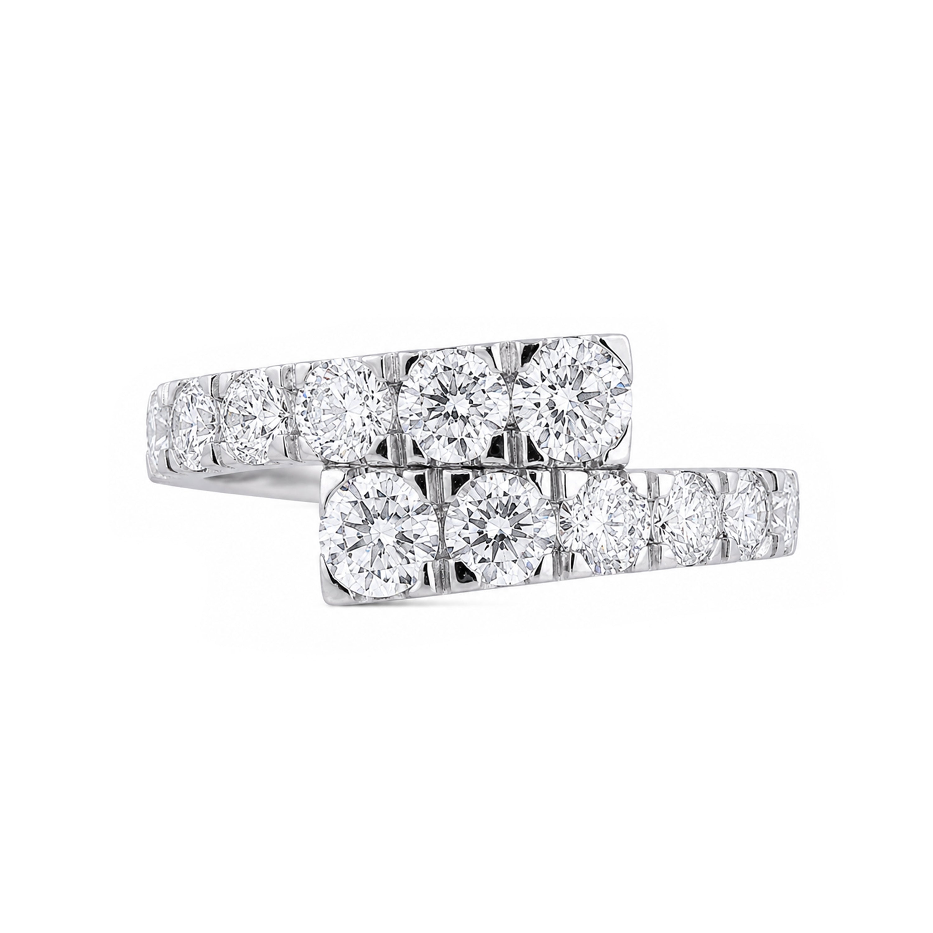 Diamonair Lab Grown Diamond (F/VS+) 2.00 carat Round cut Sterling Silver Ring - Sterling Silver | Gold over Silver