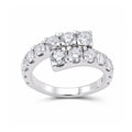 Diamonair Lab Grown Diamond (F/VS+) 2.00 carat Round cut Sterling Silver Ring - Sterling Silver | Gold over Silver