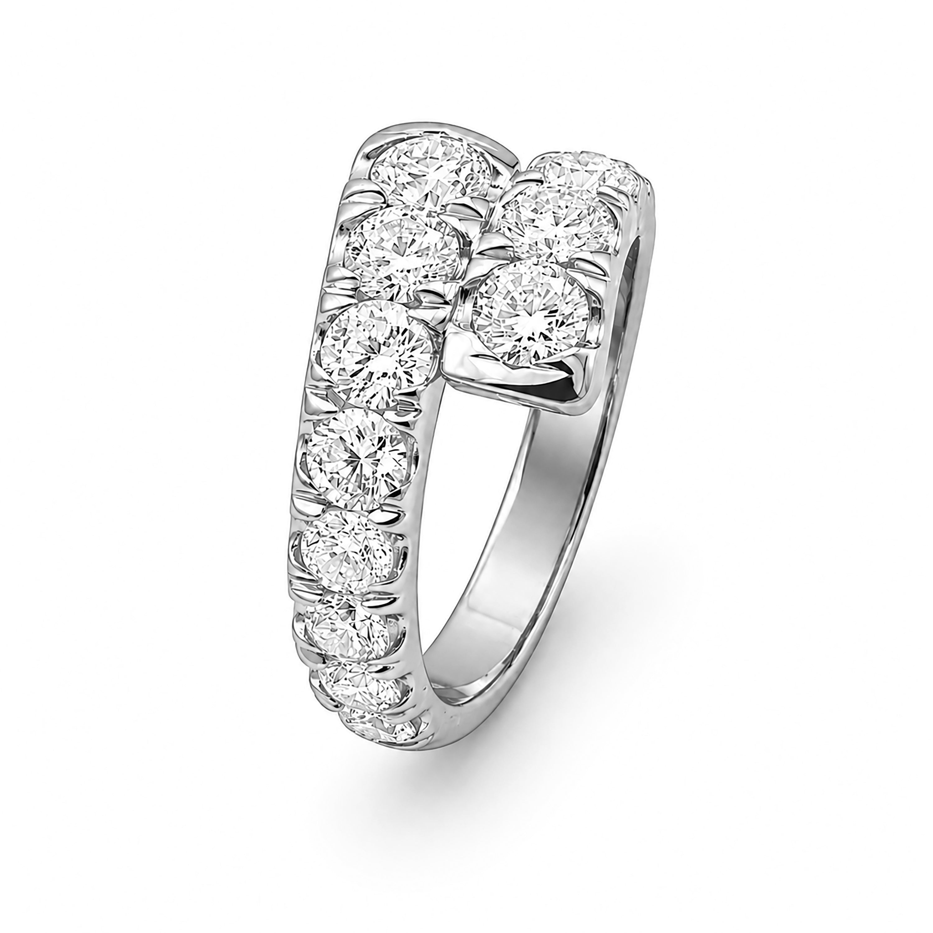Diamonair Lab Grown Diamond (F/VS+) 3.00 carat Round cut Sterling Silver Ring - Sterling Silver | Gold over Silver