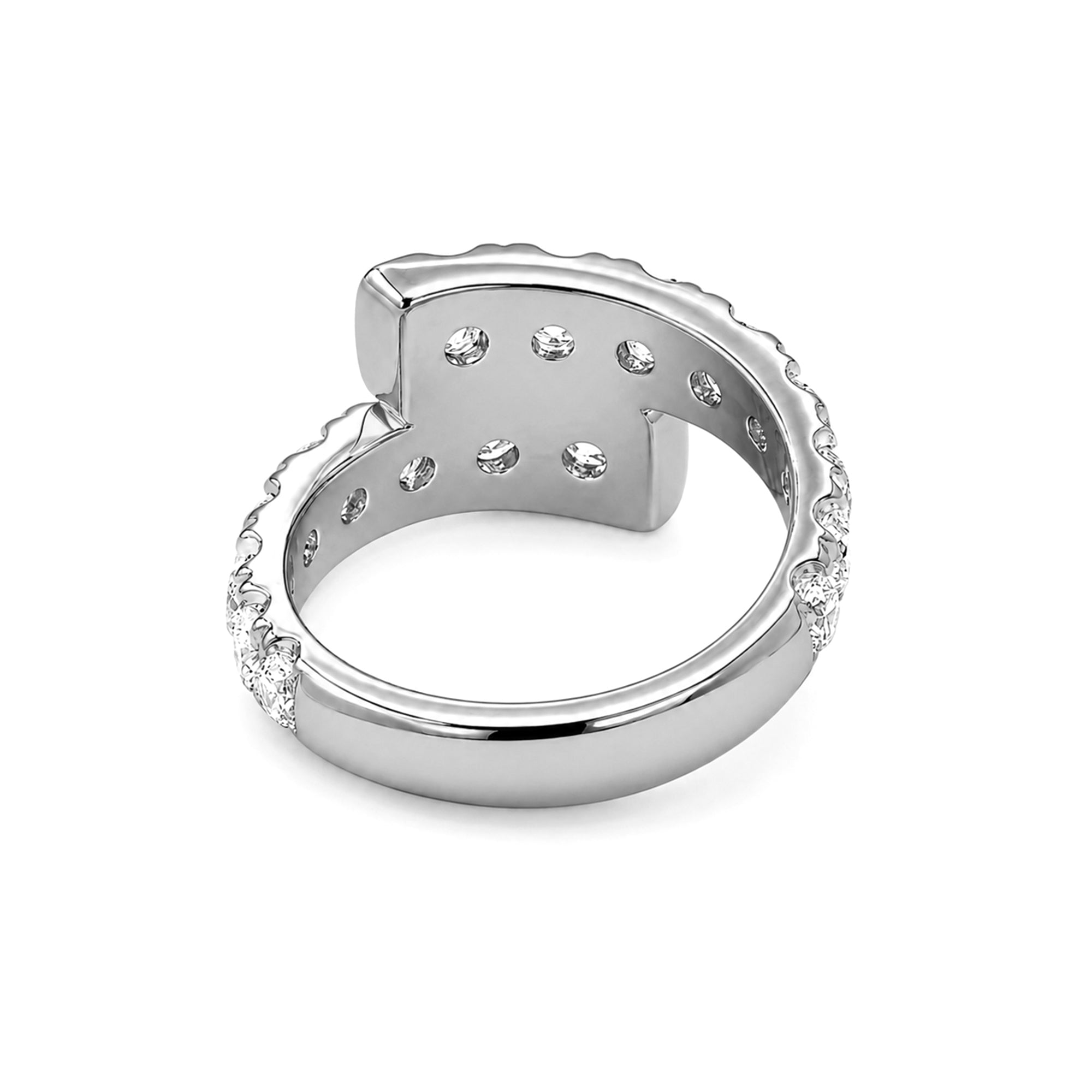 Diamonair Lab Grown Diamond (F/VS+) 3.00 carat Round cut Sterling Silver Ring - Sterling Silver | Gold over Silver