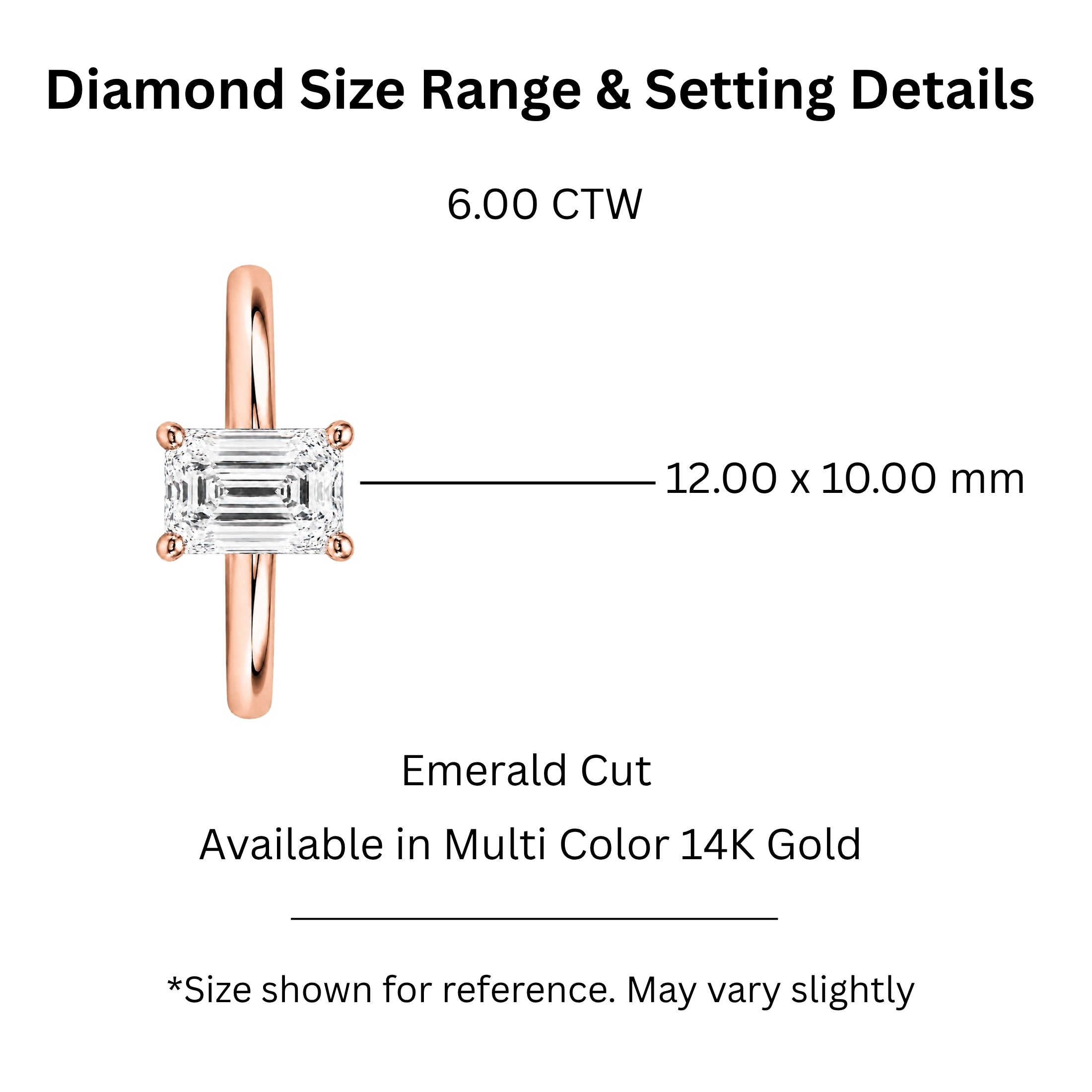 1.00-6.00 Carat T.W. Emerald-cut IGI Certified Lab Grown Diamond (F/VS+) 14K Gold Solitaire Ring