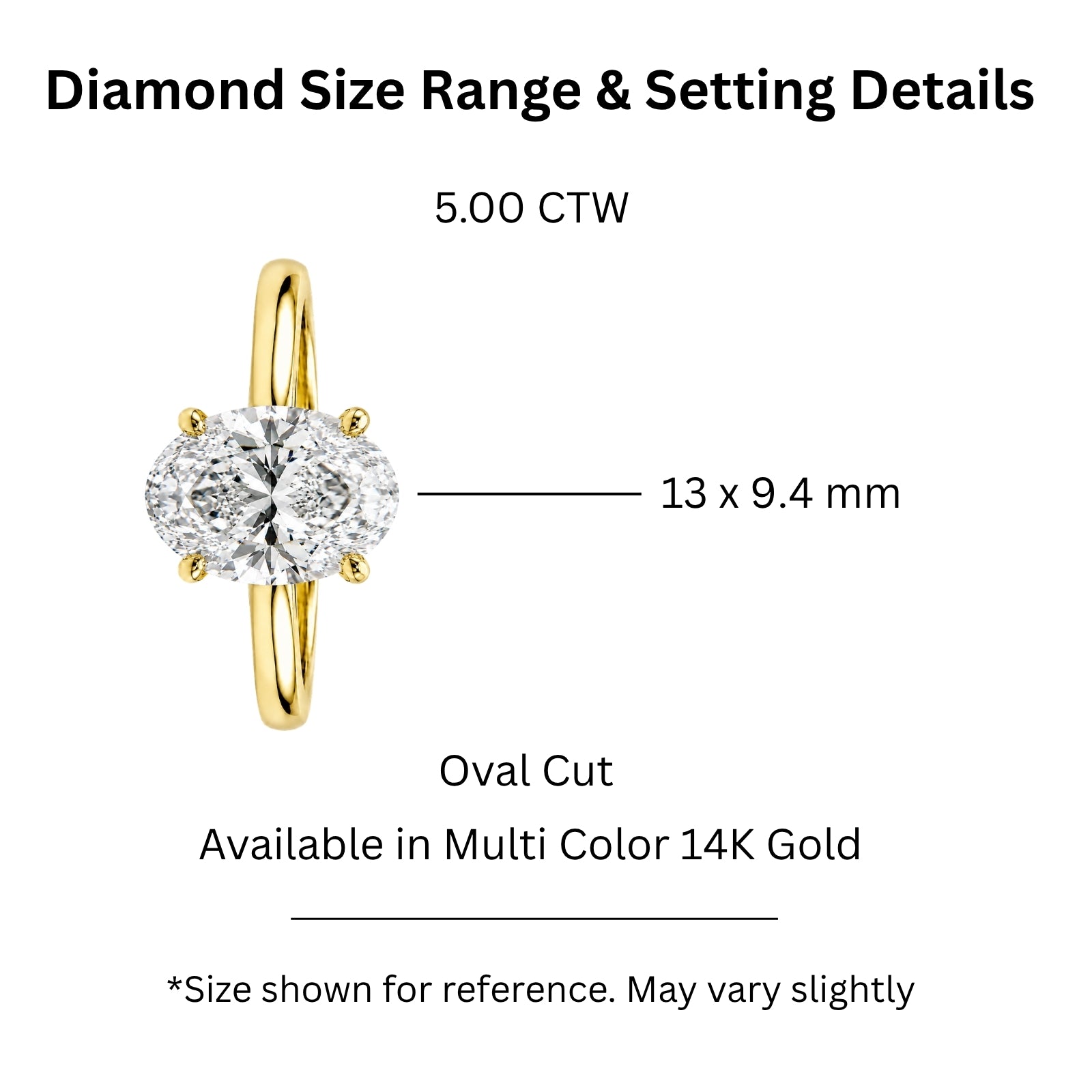 1.00-6.00 Carat T.W. Oval-cut IGI Certified IGI Certified Lab Grown Diamond (F/VS+) 14K Gold Solitaire Ring