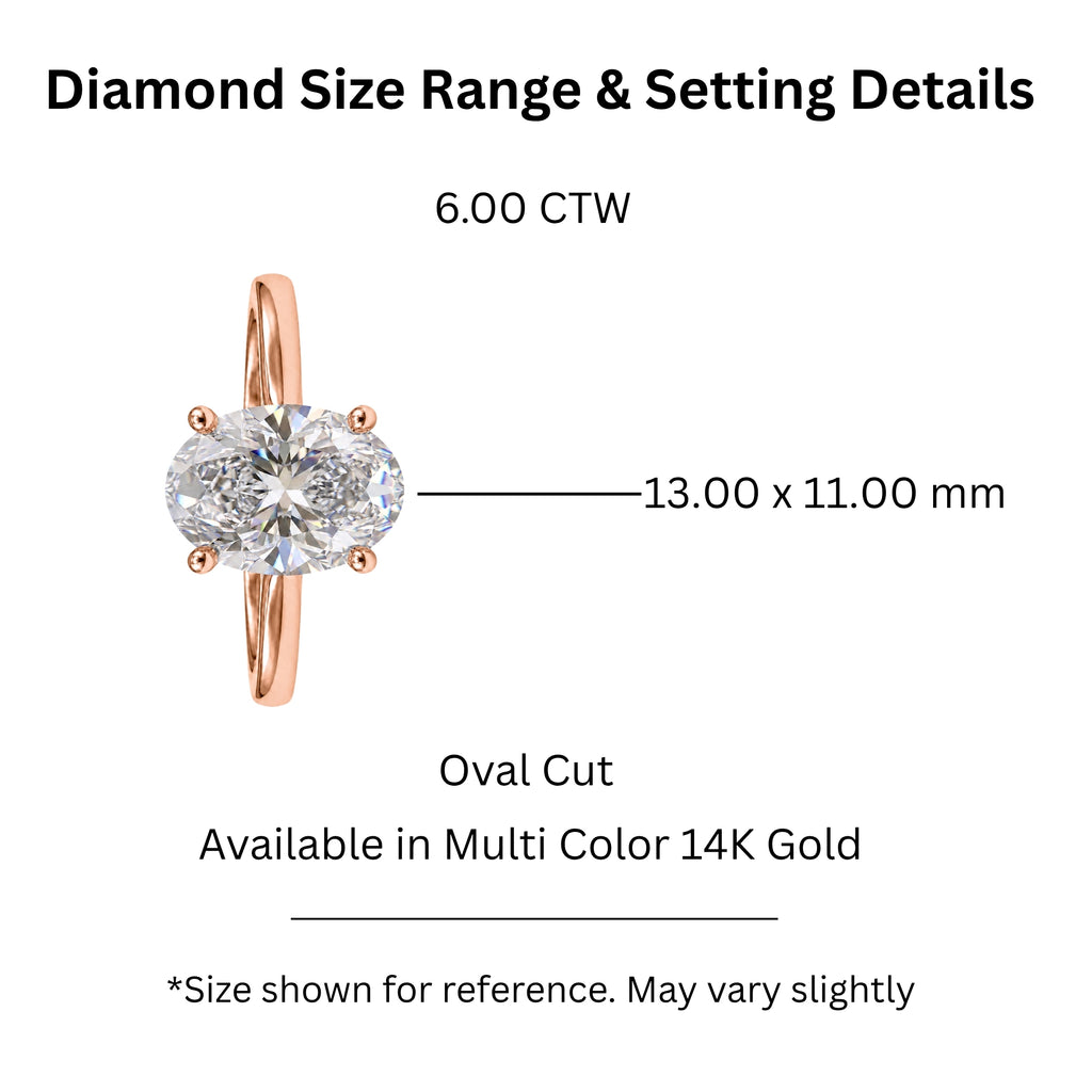 1.00-6.00 Carat T.W. Oval-cut IGI Certified IGI Certified Lab Grown Diamond (F/VS+) 14K Gold Solitaire Ring