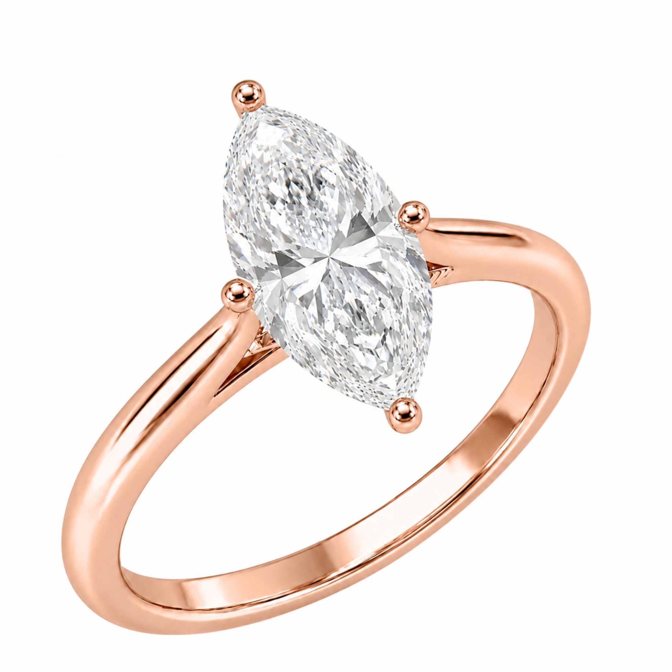 Diamonair Solitaire Ring Builder - Lab Grown Diamond 14K Gold Engagement Ring