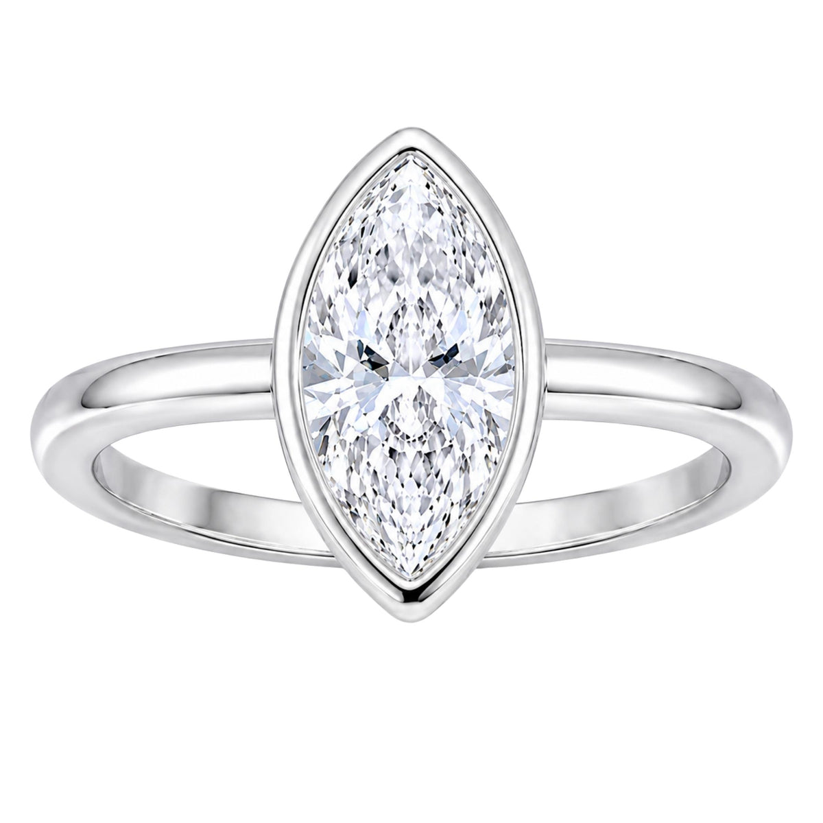 Diamonair Solitaire Ring Set - Lab Grown Diamond 14K Gold Bezel Solitaire Ring