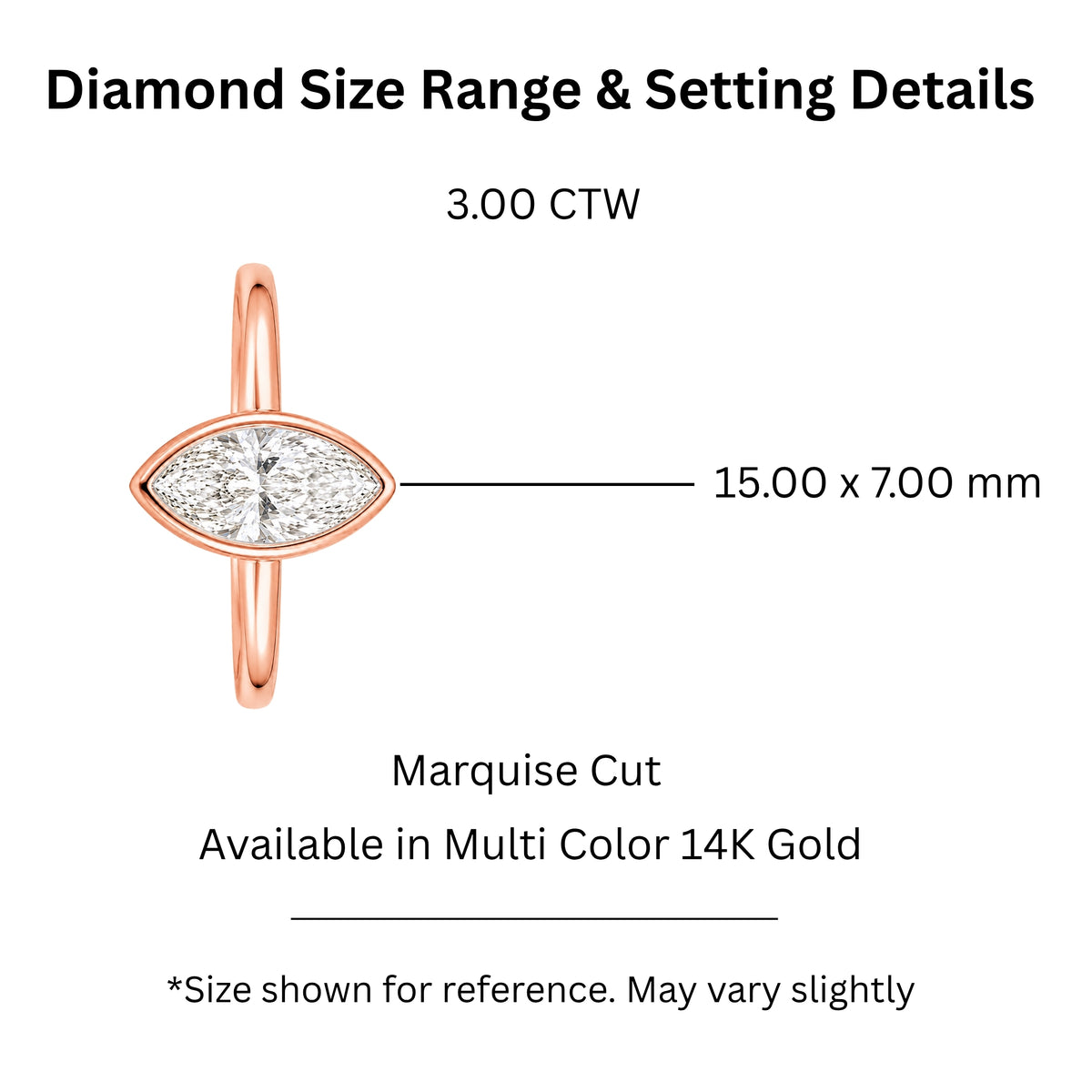 1.00-6.00 Carat T.W. Marquise-cut IGI Certified Lab Grown Diamond (F/VS) 14K Gold Solitaire Ring - Assorted Colors, Sizes & Carat