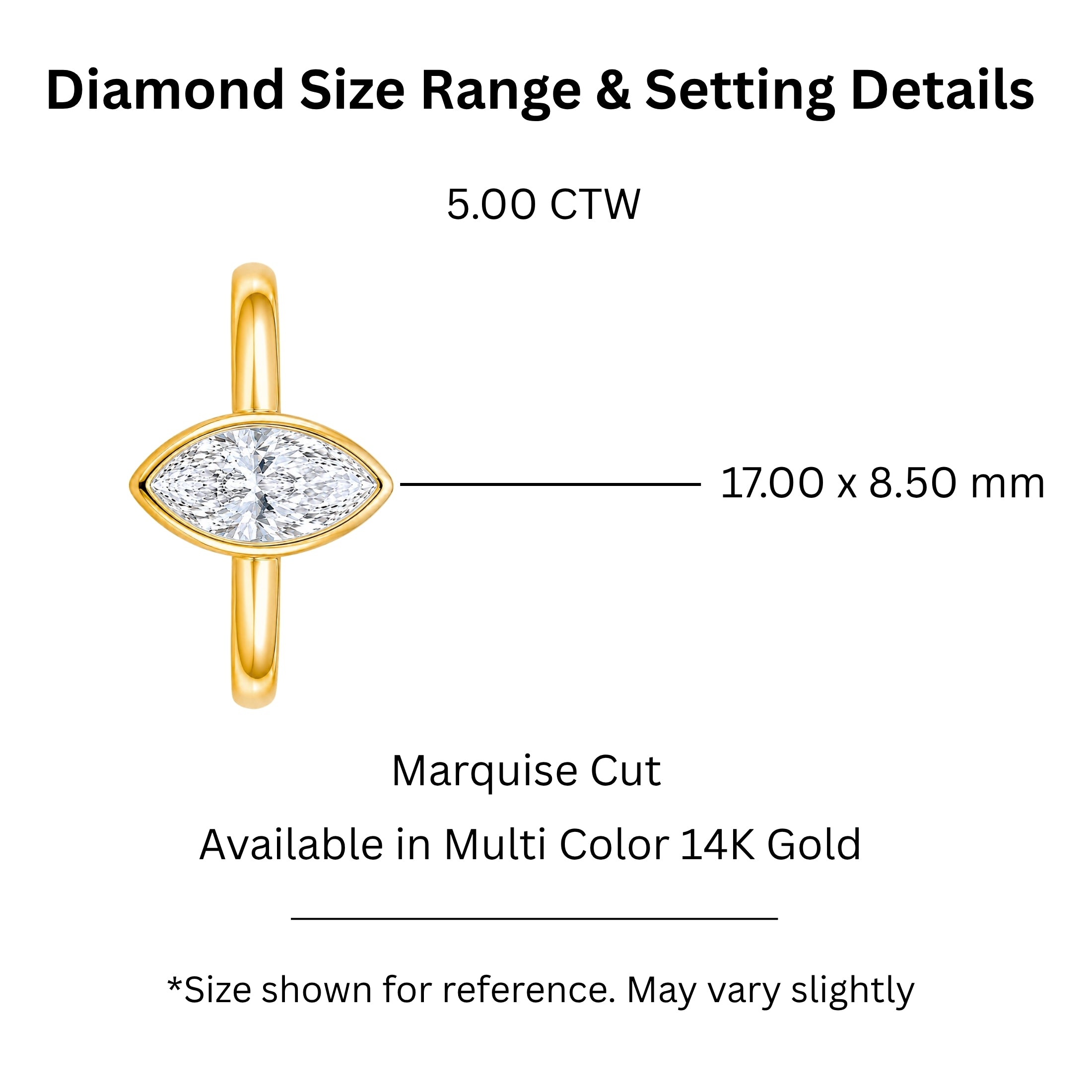 1.00-6.00 Carat T.W. Marquise-cut IGI Certified Lab Grown Diamond (F/VS) 14K Gold Solitaire Ring - Assorted Colors, Sizes & Carat