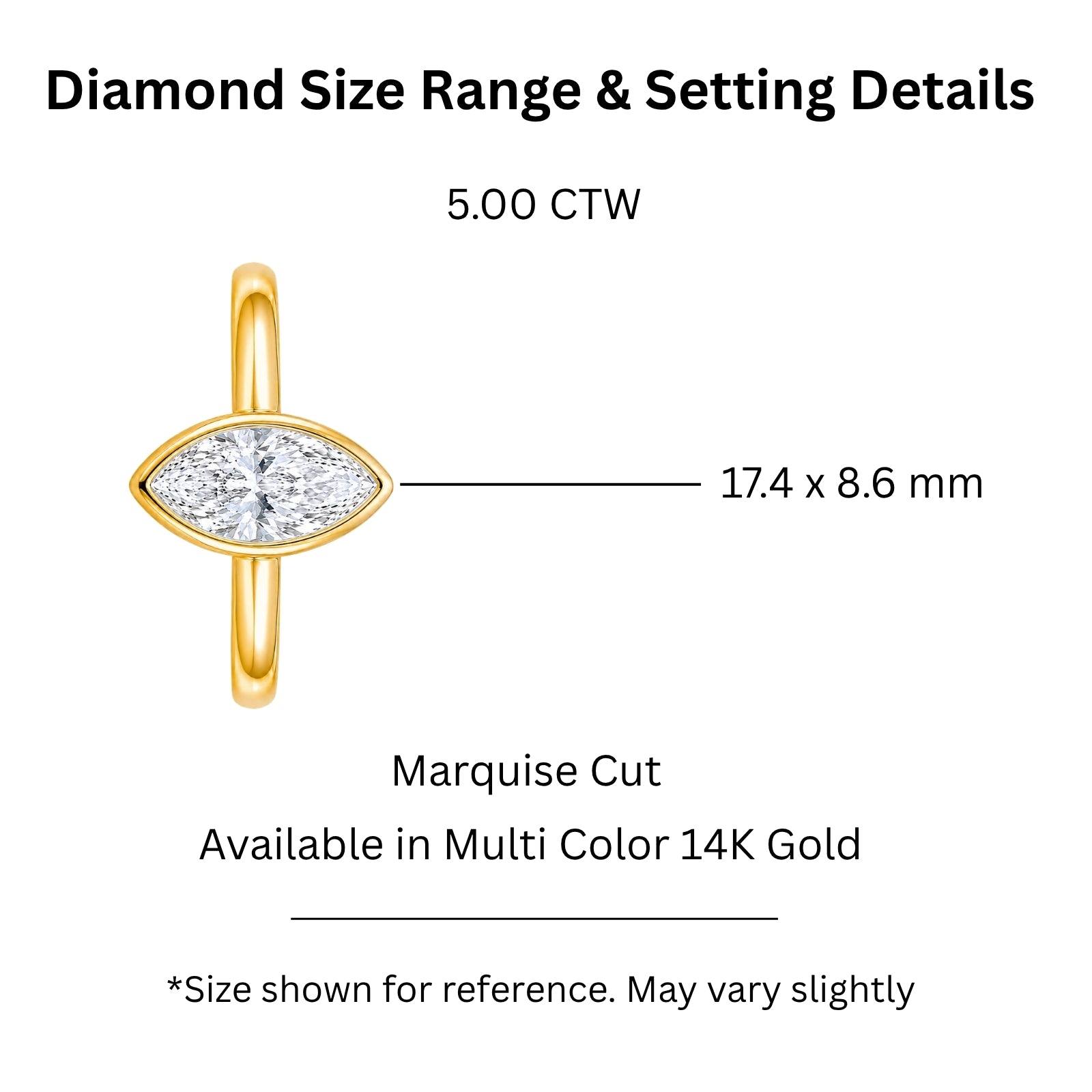 1.00-6.00 Carat T.W. Marquise-cut IGI Certified Lab Grown Diamond (F/VS) 14K Gold Solitaire Ring - Assorted Colors, Sizes & Carat