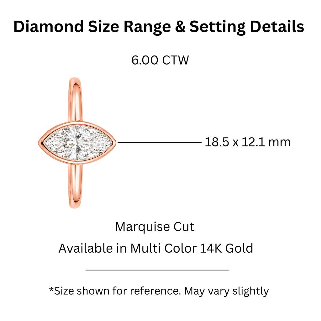 1.00-6.00 Carat T.W. Marquise-cut IGI Certified Lab Grown Diamond (F/VS) 14K Gold Solitaire Ring - Assorted Colors, Sizes & Carat