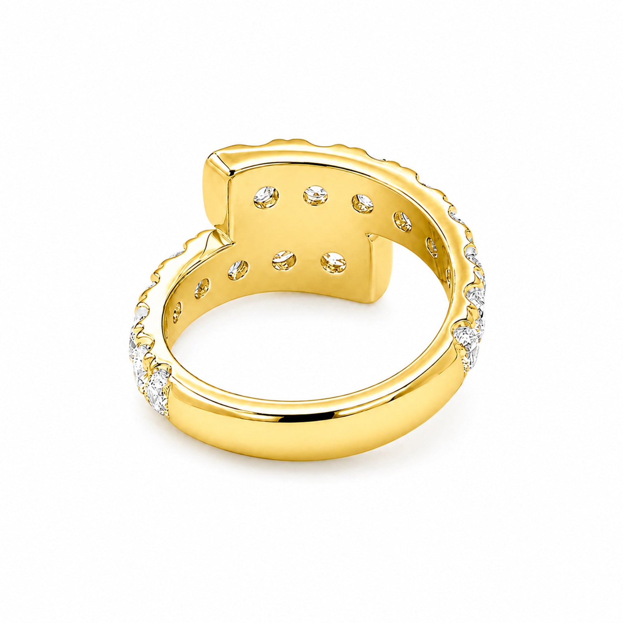 Diamonair Lab Grown Diamond (F/VS+) 3.00 carat Round cut Sterling Silver Ring - Sterling Silver | Gold over Silver