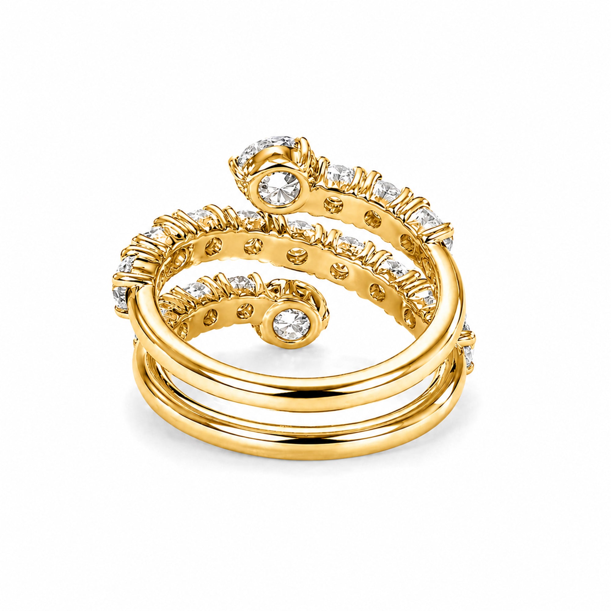 Diamonair Lab Grown Diamond (F/VS+) 3.00 carat Round cut Sterling Silver Ring - Sterling Silver | Gold over Silver