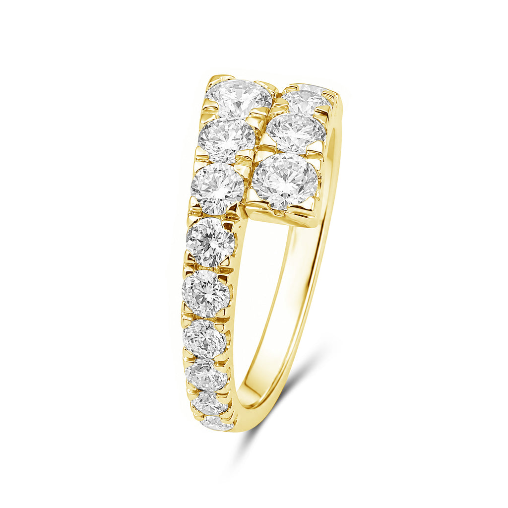 Diamonair Lab Grown Diamond (F/VS+) 2.00 carat Round cut Sterling Silver Ring - Sterling Silver | Gold over Silver