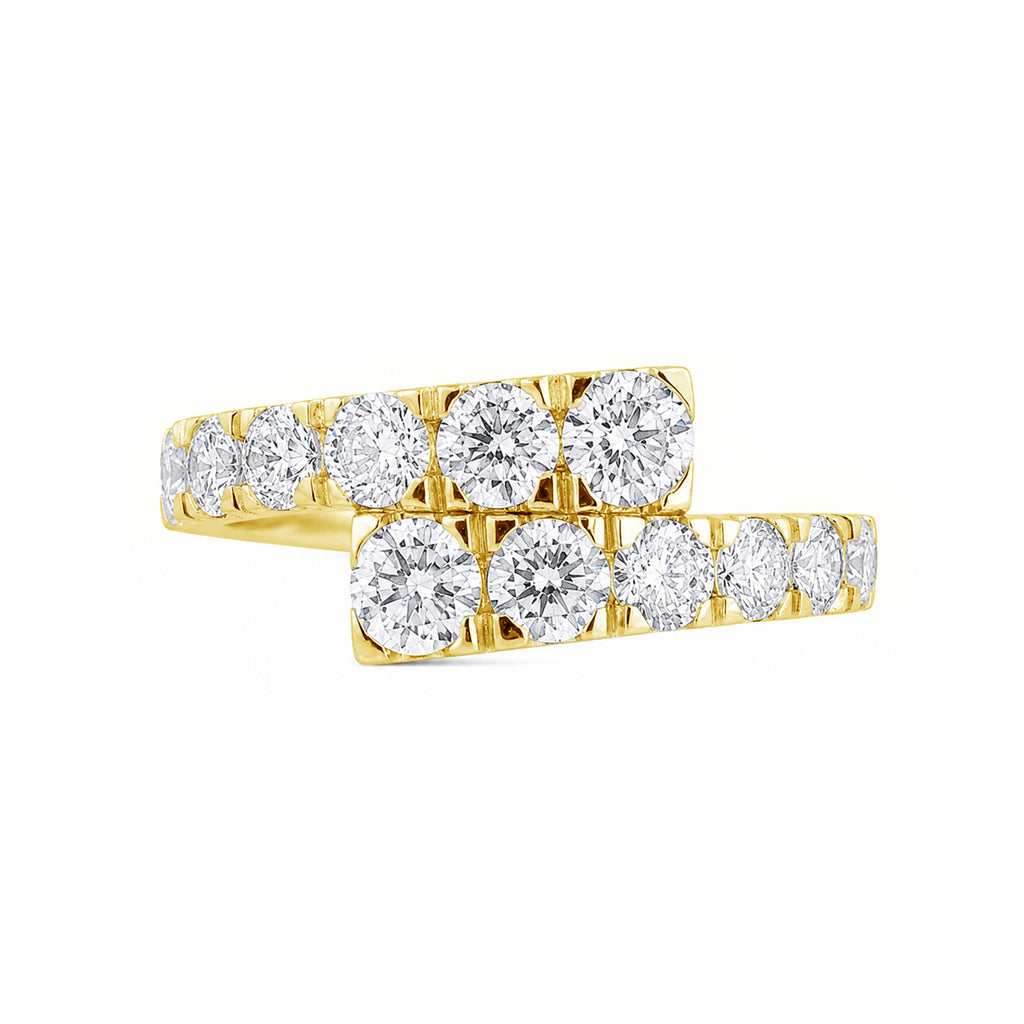 Diamonair Lab Grown Diamond (F/VS+) 2.00 carat Round cut Sterling Silver Ring - Sterling Silver | Gold over Silver
