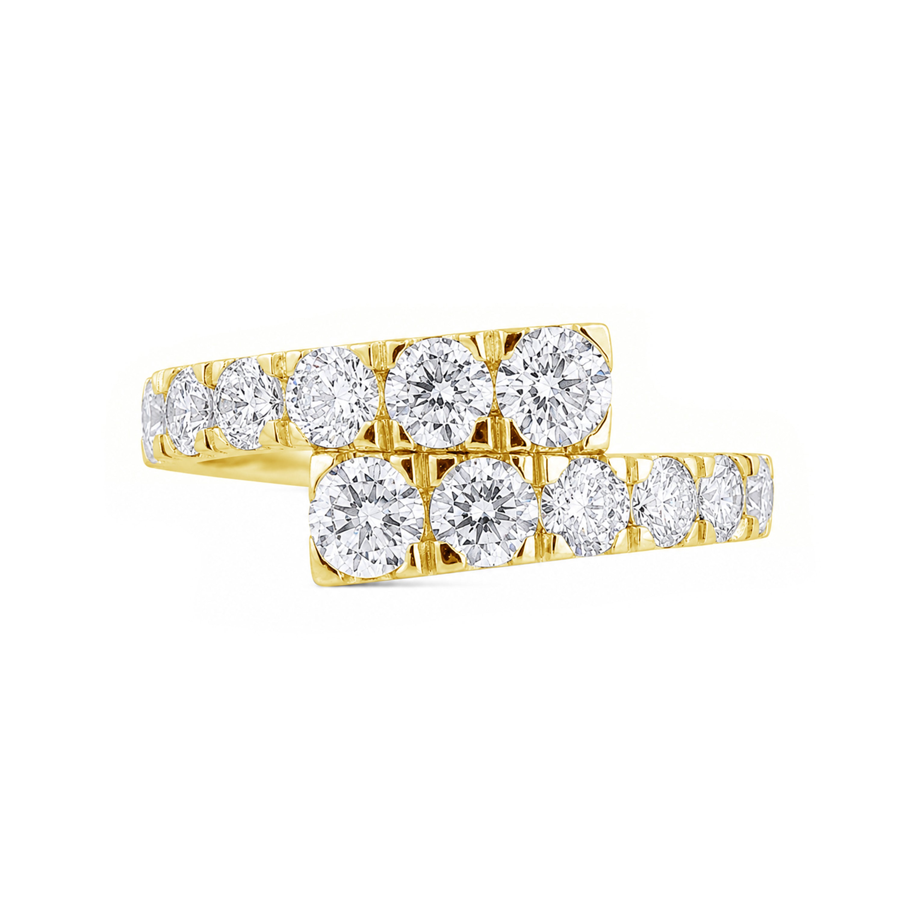 Diamonair Lab Grown Diamond (F/VS+) 2.00 carat Round cut Sterling Silver Ring - Sterling Silver | Gold over Silver