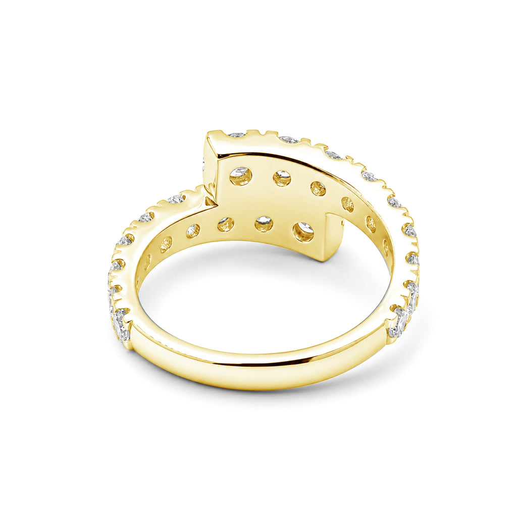 Diamonair Lab Grown Diamond (F/VS+) 2.00 carat Round cut Sterling Silver Ring - Sterling Silver | Gold over Silver