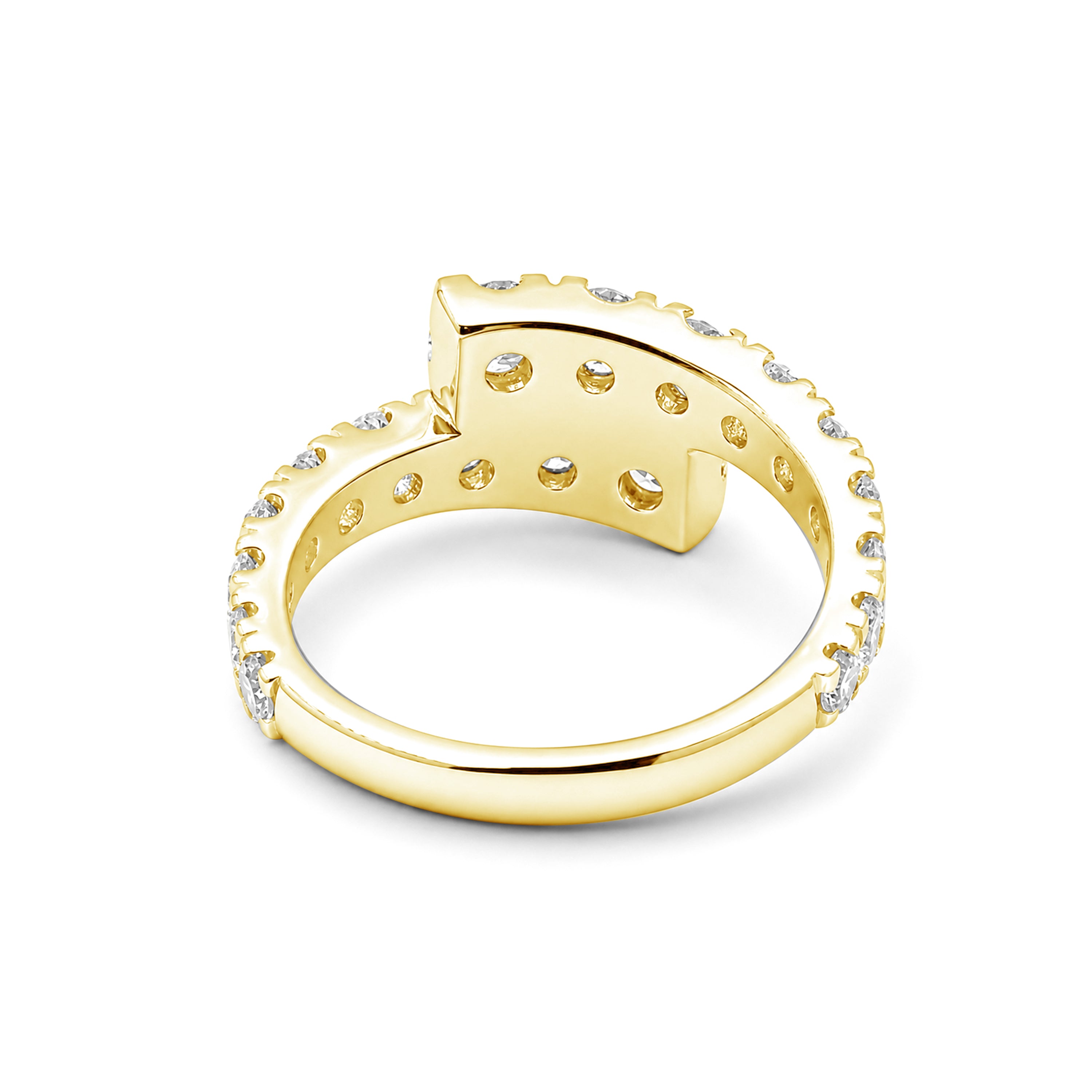 Diamonair Lab Grown Diamond (F/VS+) 2.00 carat Round cut Sterling Silver Ring - Sterling Silver | Gold over Silver