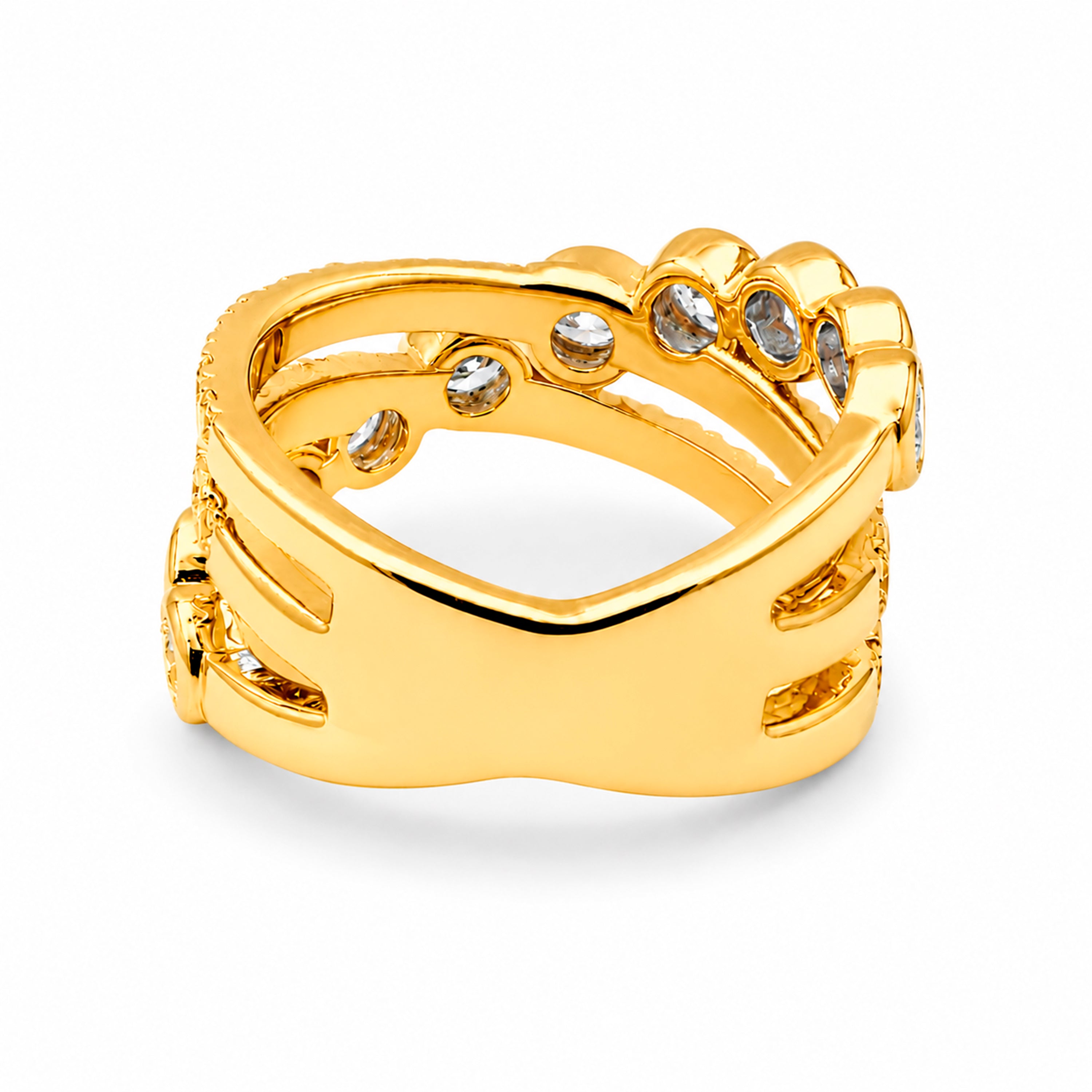 Diamonair Lab Grown Diamond (F/VS+) 3.00 carat Round cut Sterling Silver Statement Ring - Sterling Silver | Gold over Silver