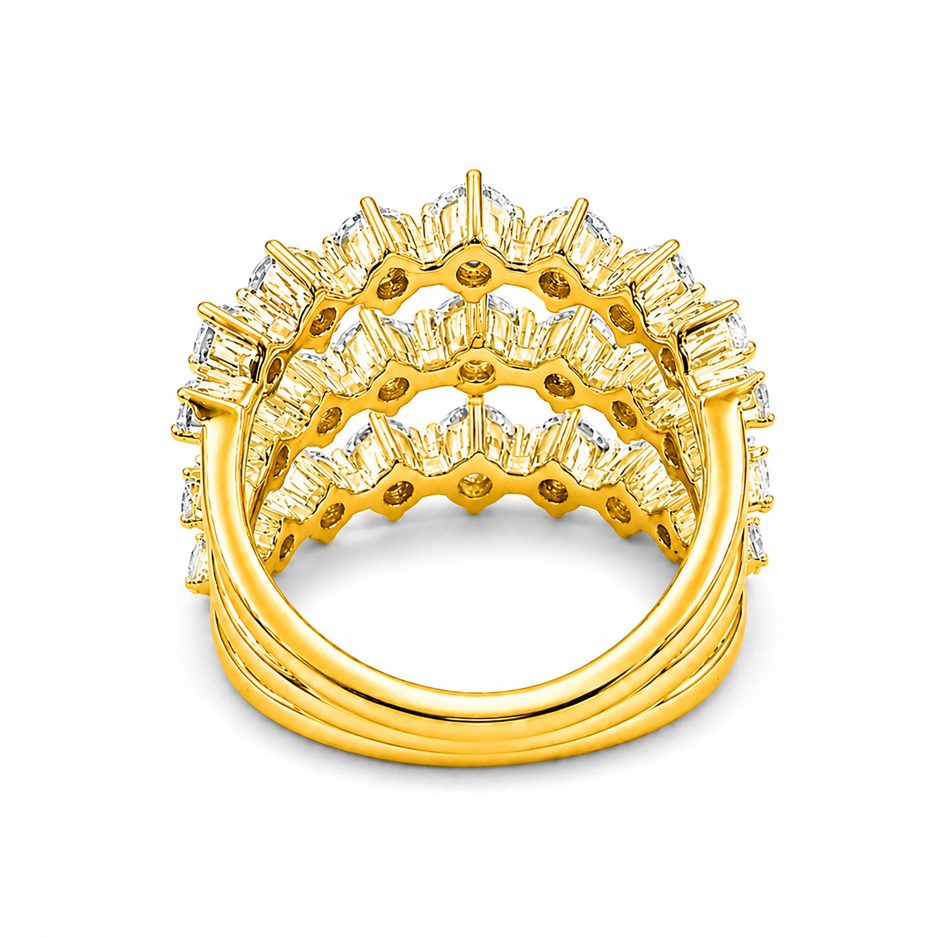 Diamonair Lab Grown Diamond (F/VS+) 2.00 carat Round cut Sterling Silver Statement Ring - Sterling Silver | Gold over Silver