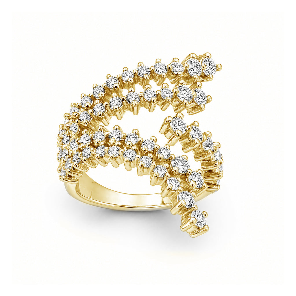 Diamonair Lab Grown Diamond (F/VS+) 2.00 carat Round cut Sterling Silver Statement Ring - Sterling Silver | Gold over Silver