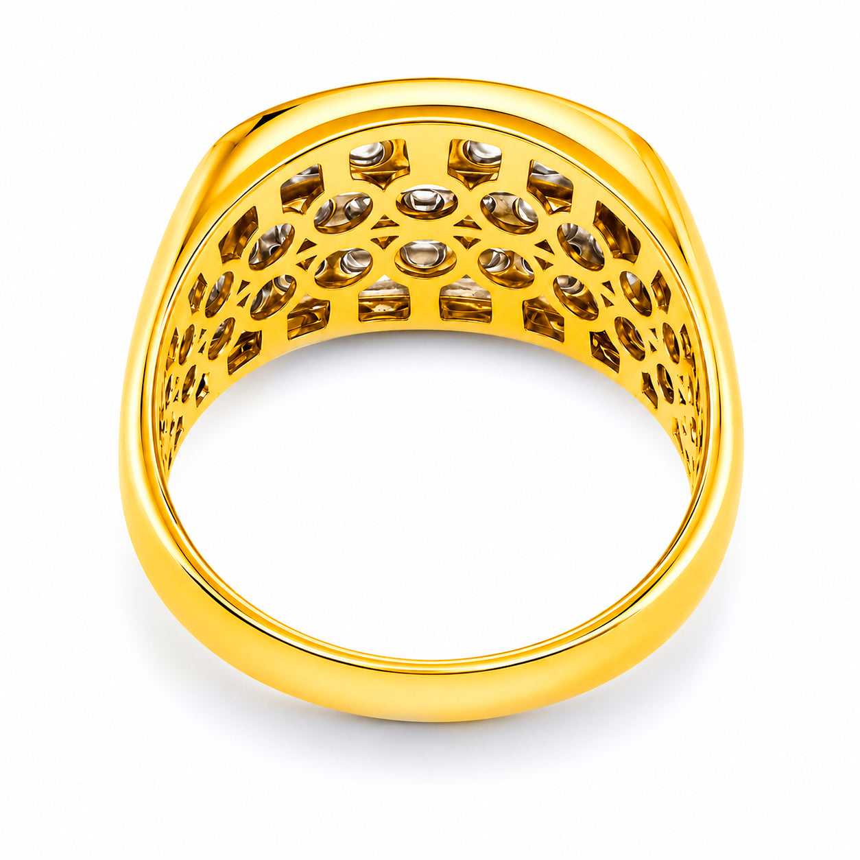 Diamonair Lab Grown Diamond (F/VS+) 1.00 carat Round cut Sterling Silver Men's Ring - Sterling Silver | Gold over Silver
