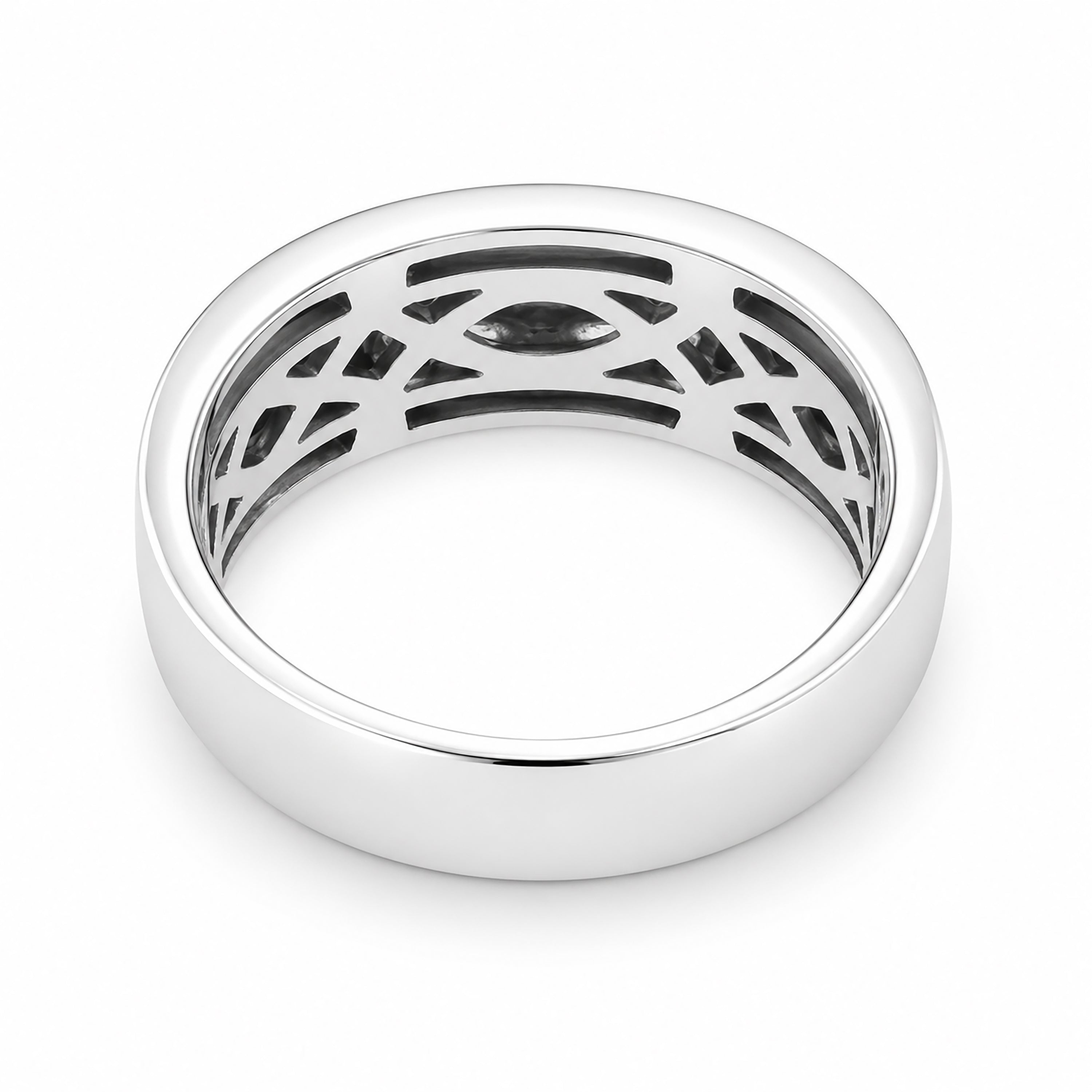 Diamonair Lab Grown Diamond (F/VS+) 1.00 carat Round cut Sterling Silver Men's Ring - Sterling Silver | Gold over Silver