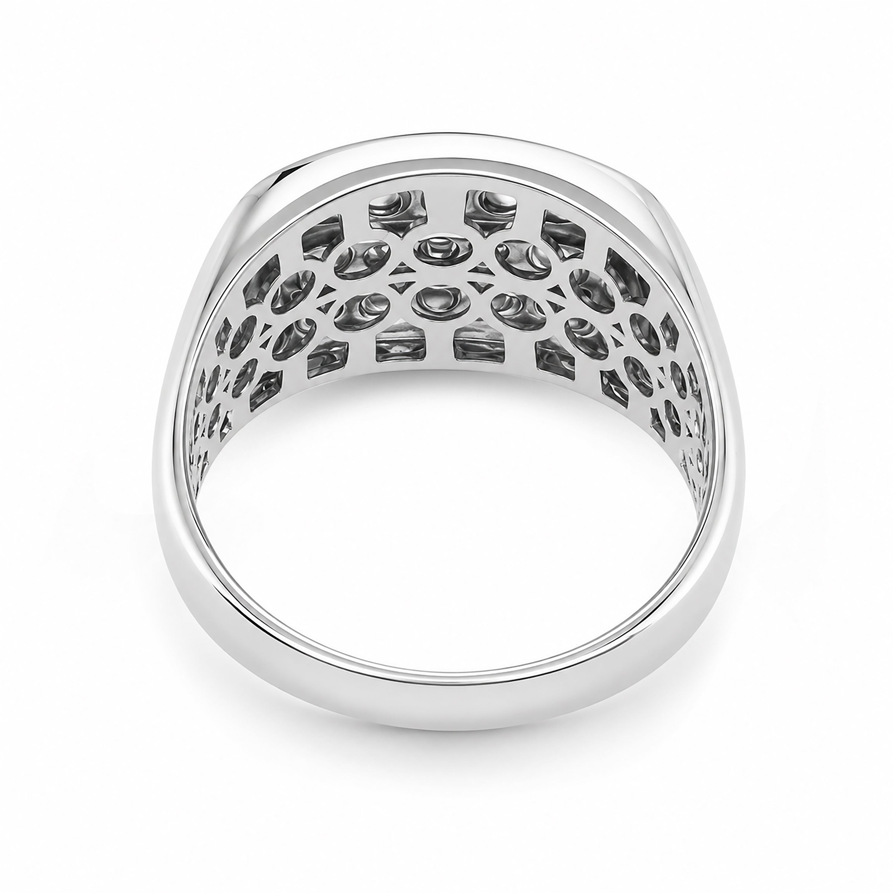 Diamonair Lab Grown Diamond (F/VS+) 1.00 carat Round cut Sterling Silver Men's Ring - Sterling Silver | Gold over Silver