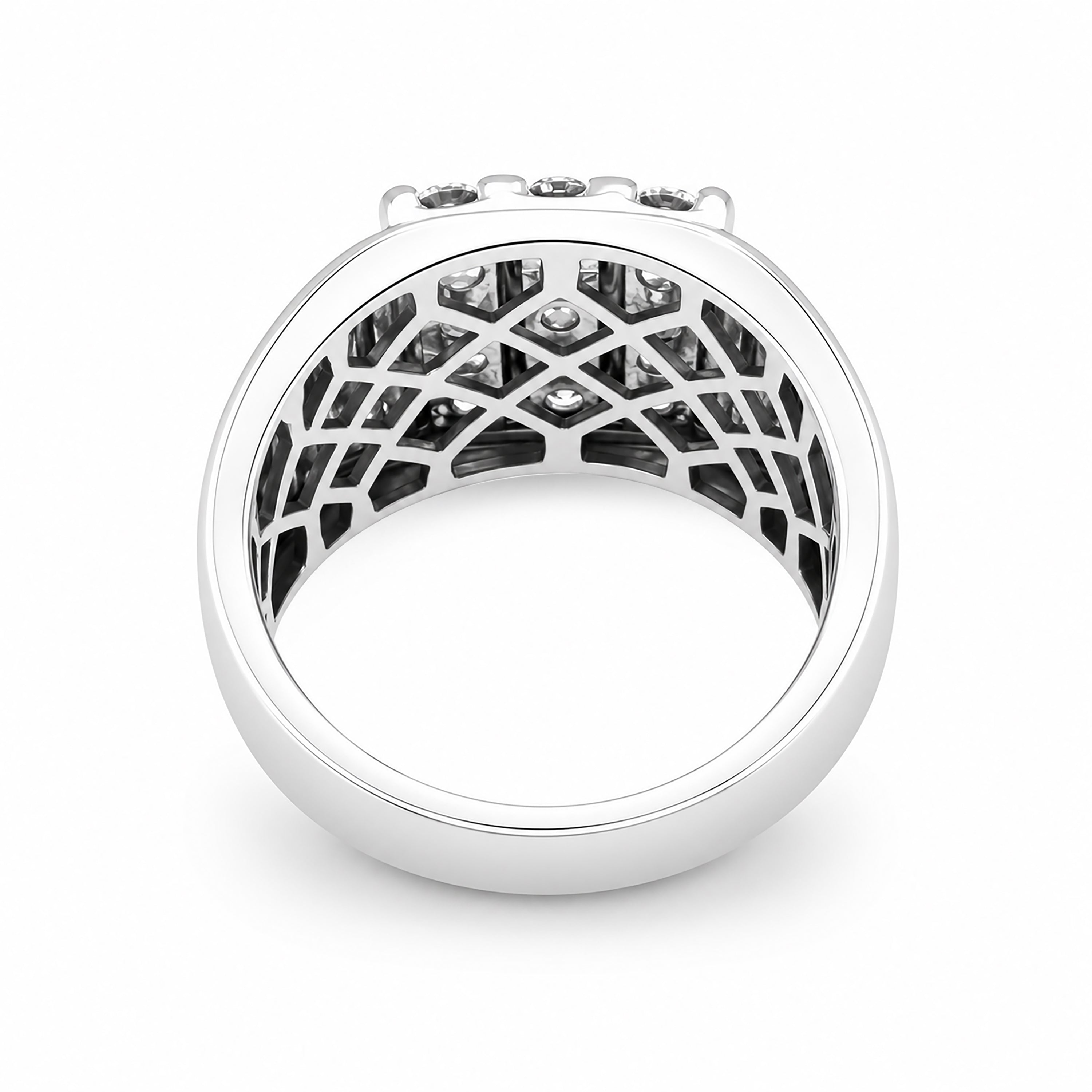 Diamonair Lab Grown Diamond (F/VS+) 1.00 carat Round cut Sterling Silver Men's Ring - Sterling Silver | Gold over Silver