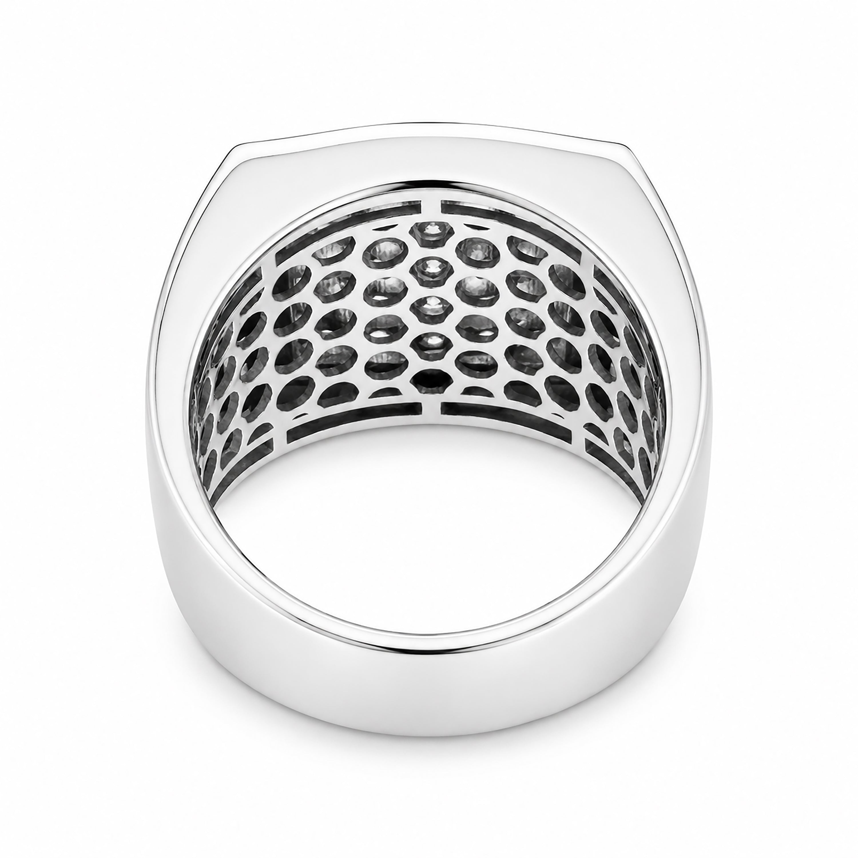 Diamonair Lab Grown Diamond (F/VS+) 1.00 carat Round cut Sterling Silver Men's Ring - Sterling Silver | Gold over Silver
