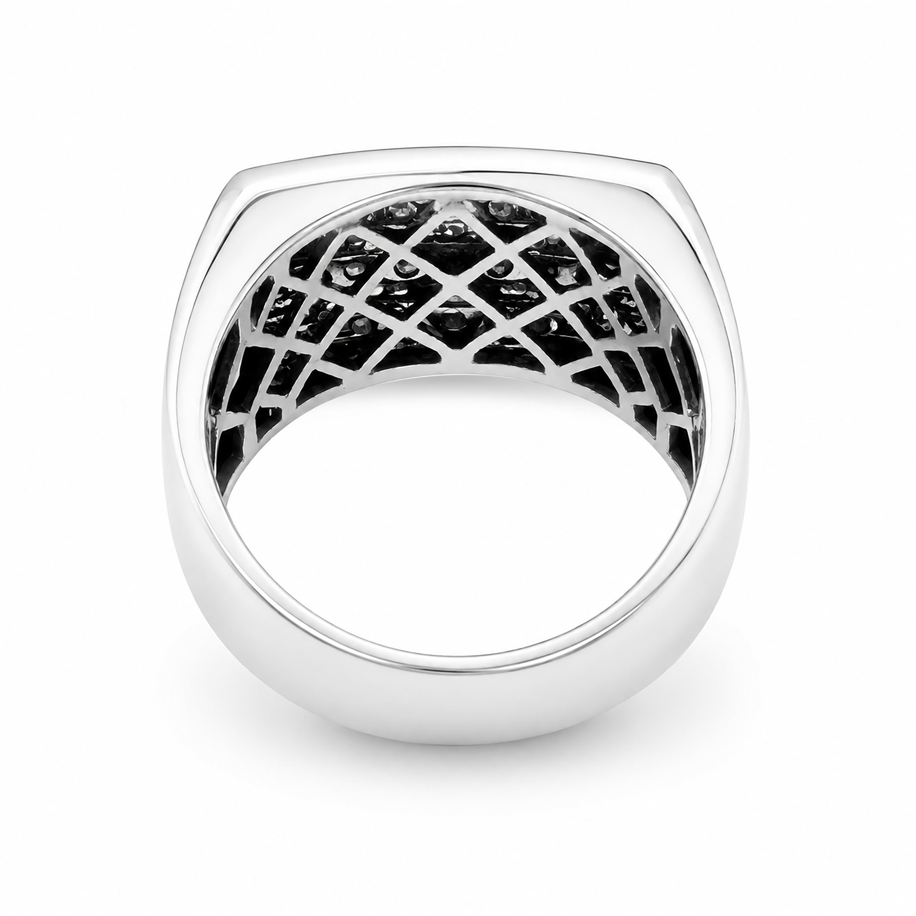 Diamonair Lab Grown Diamond (F/VS+) 1.00 carat Round cut Sterling Silver Men's Ring - Sterling Silver | Gold over Silver