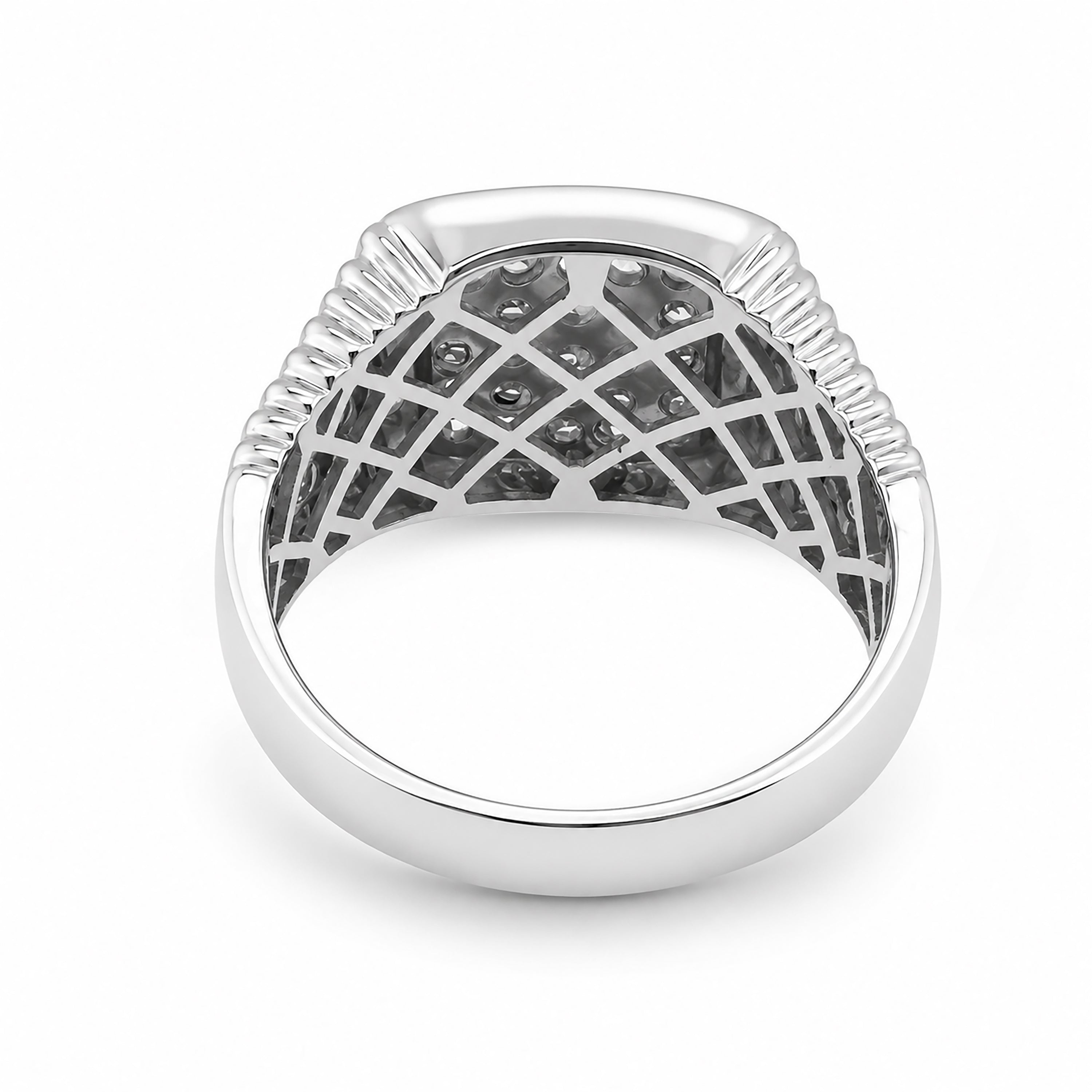 Diamonair Lab Grown Diamond (F/VS+) 1.00 carat Round cut Sterling Silver Men's Ring - Sterling Silver | Gold over Silver