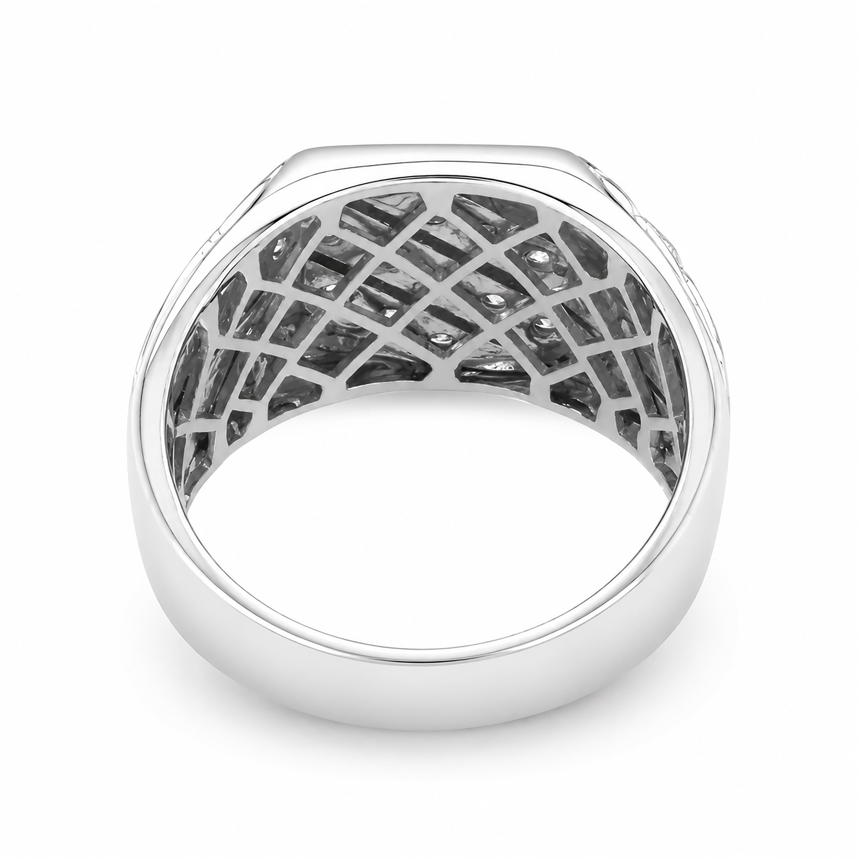 Diamonair Lab Grown Diamond (F/VS+) 1.00 carat Round cut Sterling Silver Men's Ring - Sterling Silver | Gold over Silver