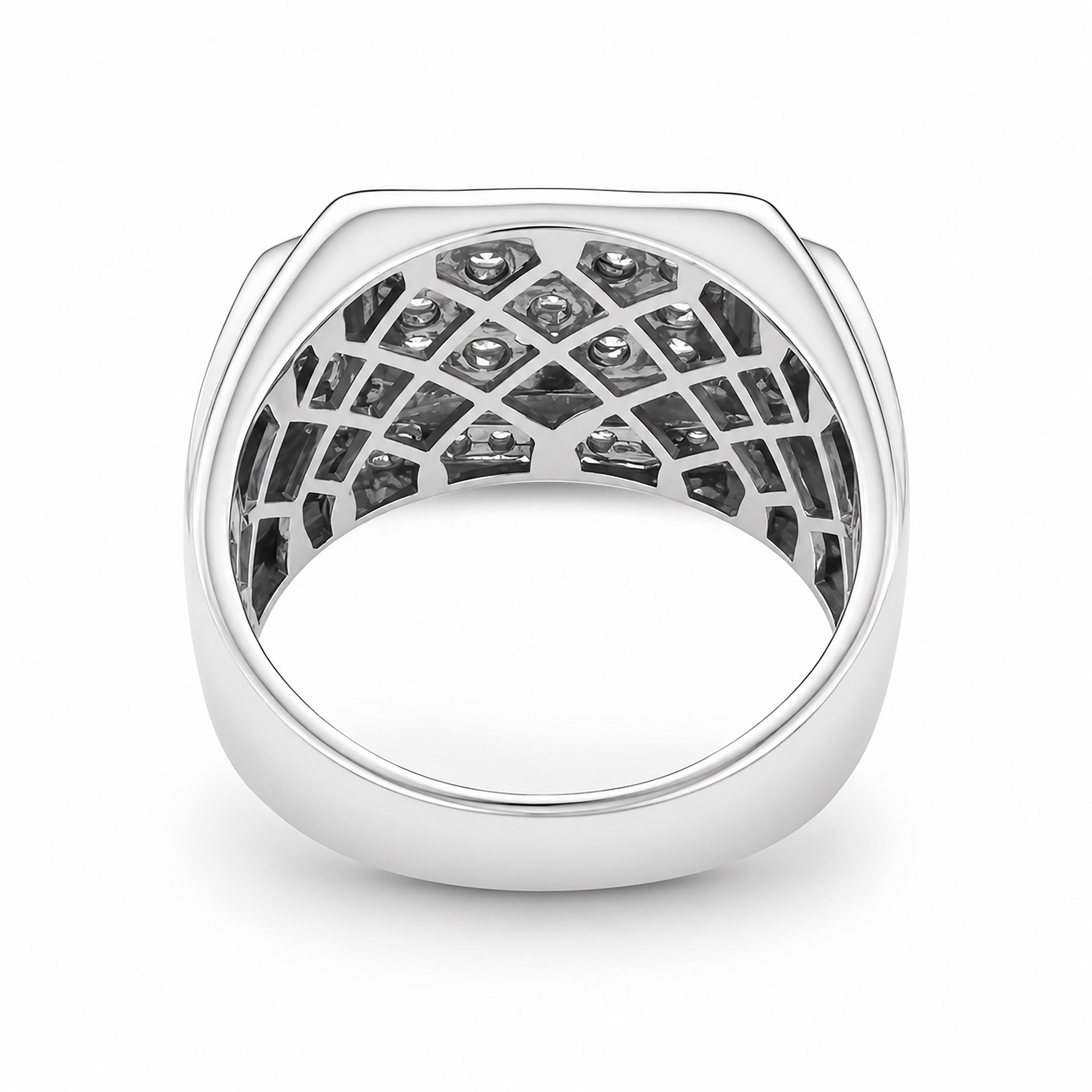 Diamonair Lab Grown Diamond (F/VS+) 1.00 carat Round cut Sterling Silver Men's Ring - Sterling Silver | Gold over Silver