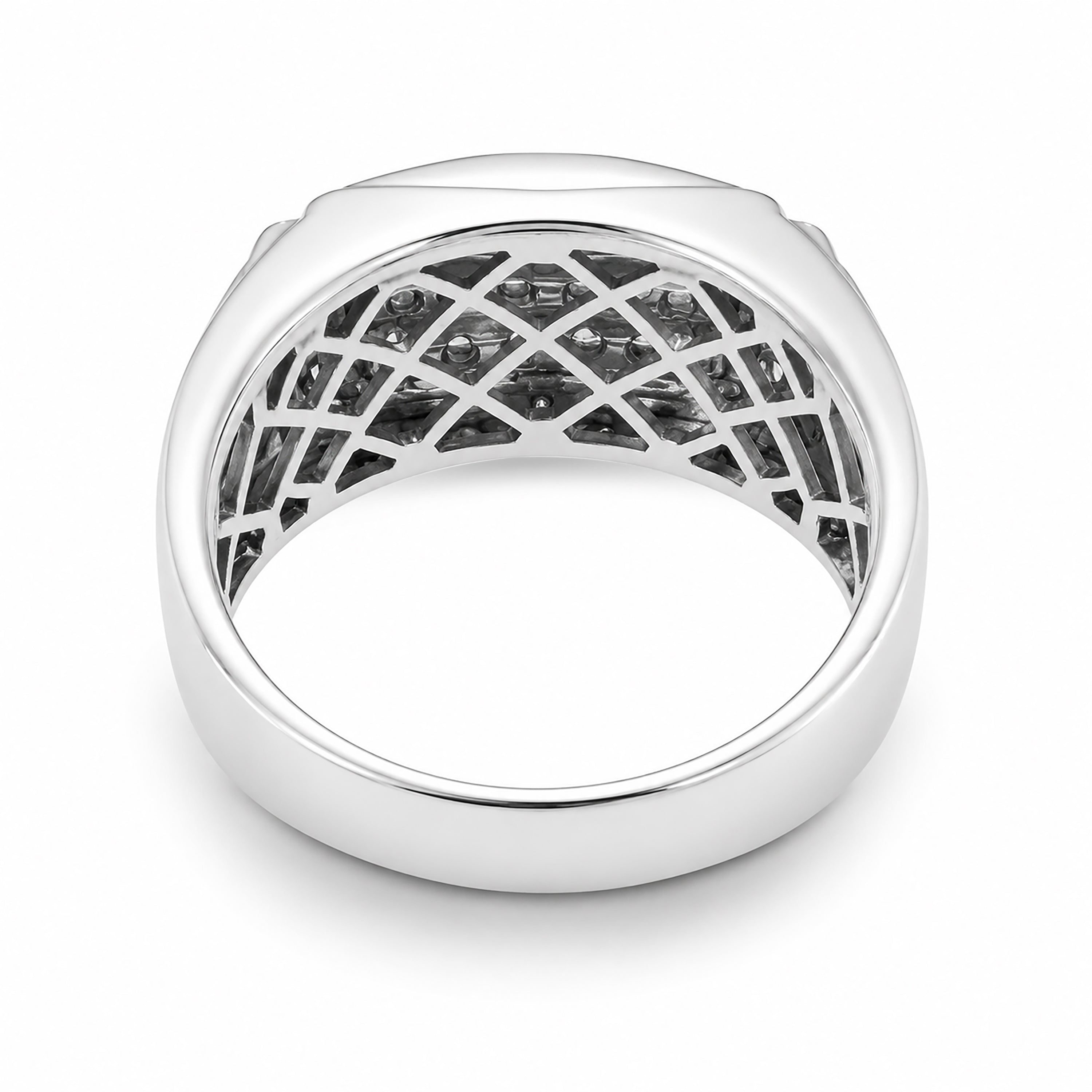 Diamonair Lab Grown Diamond (F/VS+) 1.00 carat Round cut Sterling Silver Men's Ring - Sterling Silver | Gold over Silver