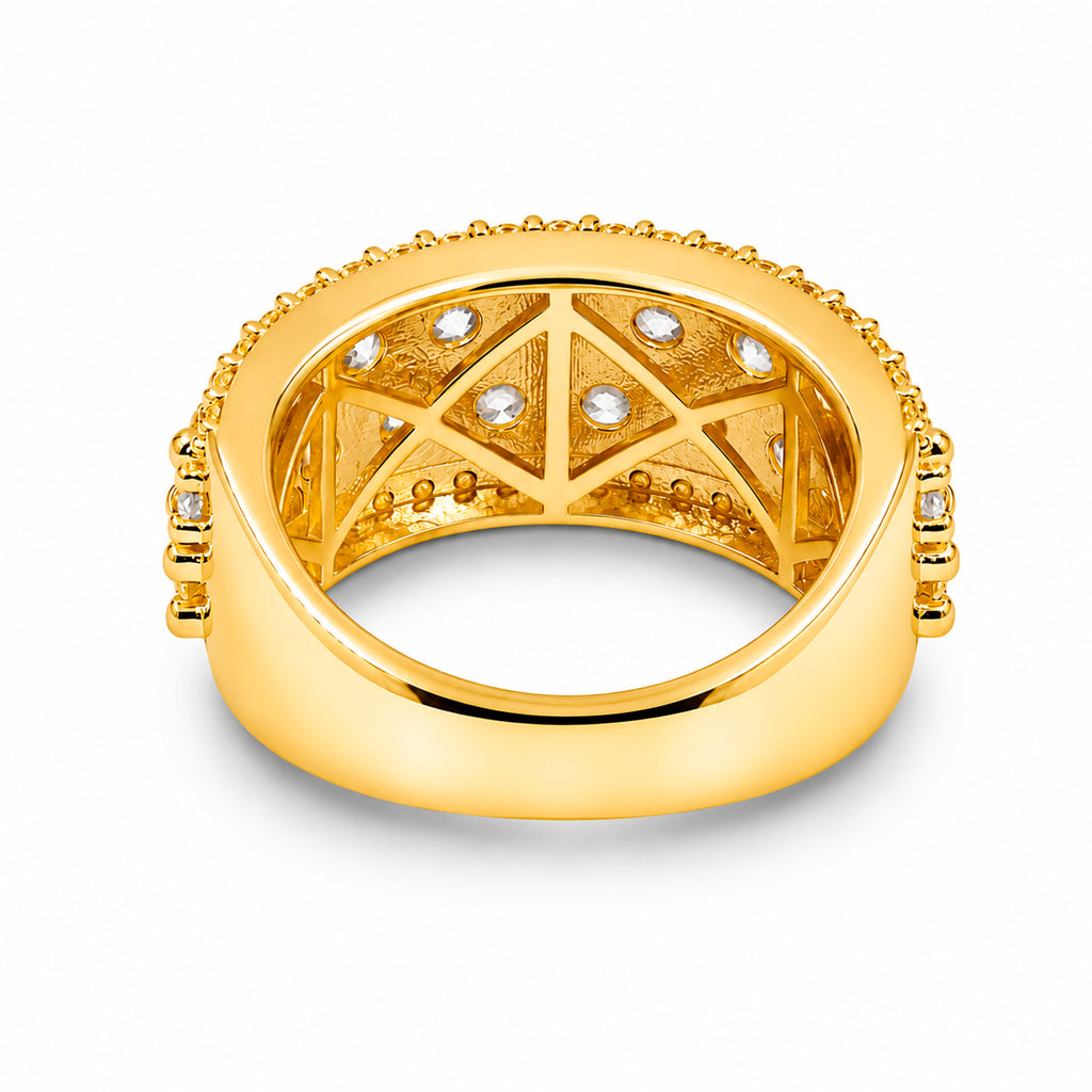 Diamonair Lab Grown Diamond (F/VS+) 3.00 carat Round cut Sterling Silver Statement Ring - Sterling Silver | Gold over Silver