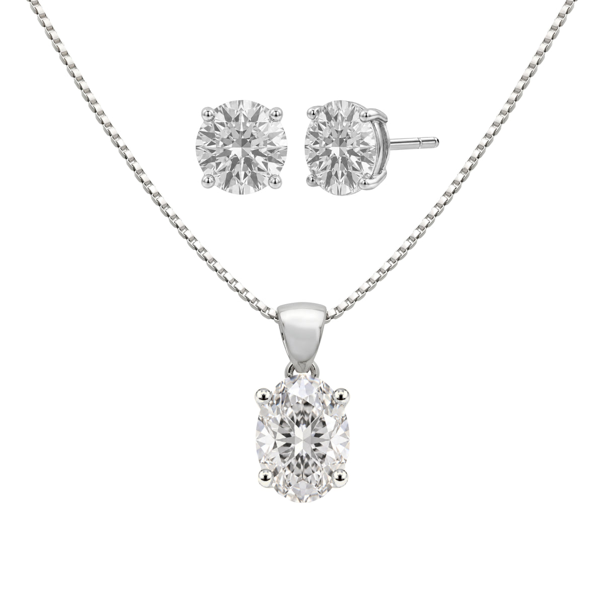 Prong Stud Pendant Gift Set