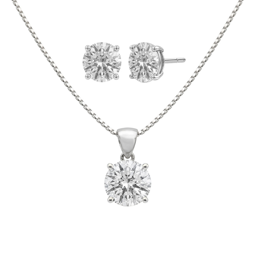 1-6 ctw Round Stud Pendant Gift Set