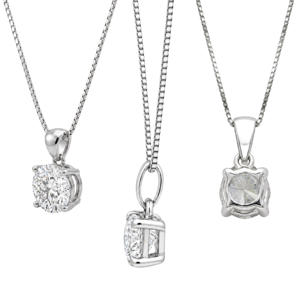 1-6 ctw Round Stud Pendant Gift Set