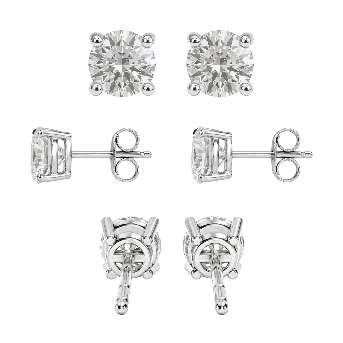 1-6 ctw Round Stud Pendant Gift Set