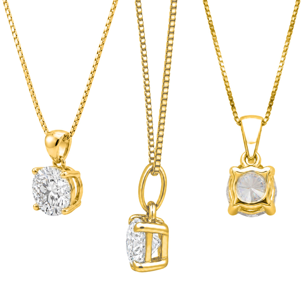 1-6 ctw Round Stud Pendant Gift Set