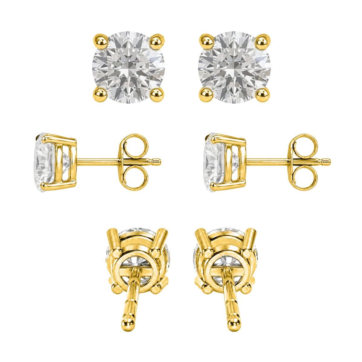 1-6 ctw Round Stud Pendant Gift Set