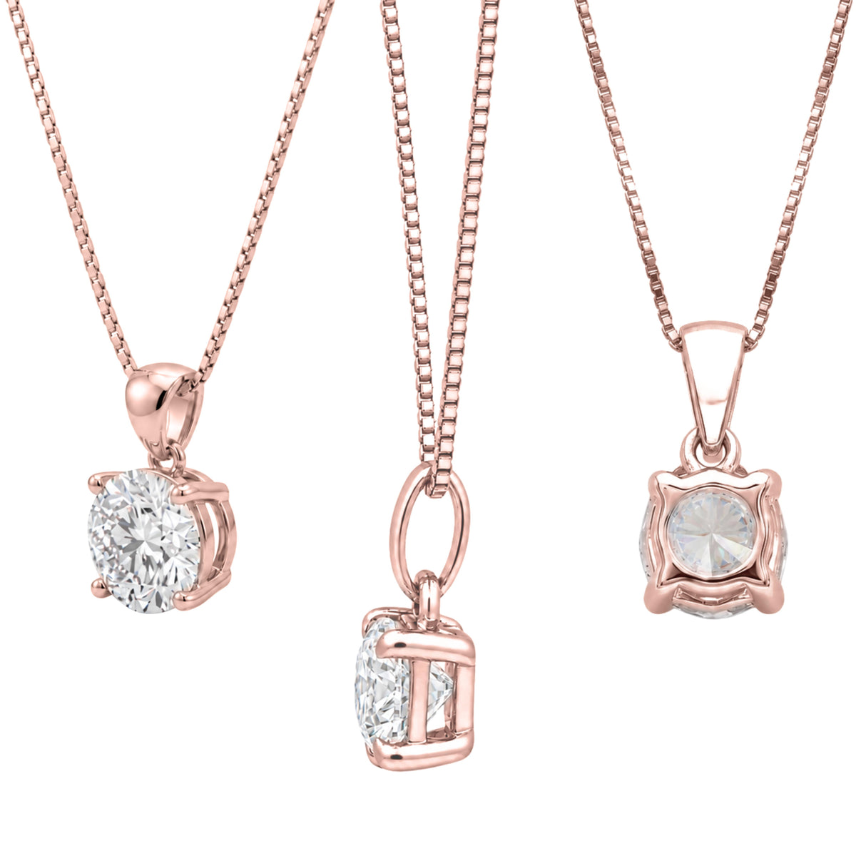 1-6 ctw Round Stud Pendant Gift Set