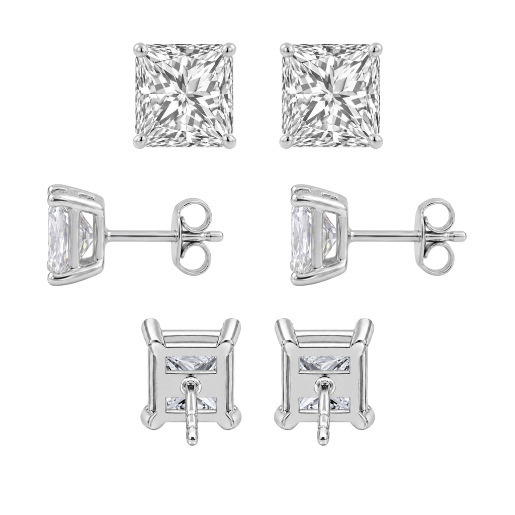 1-6 ctw Princess Stud Pendant Gift Set