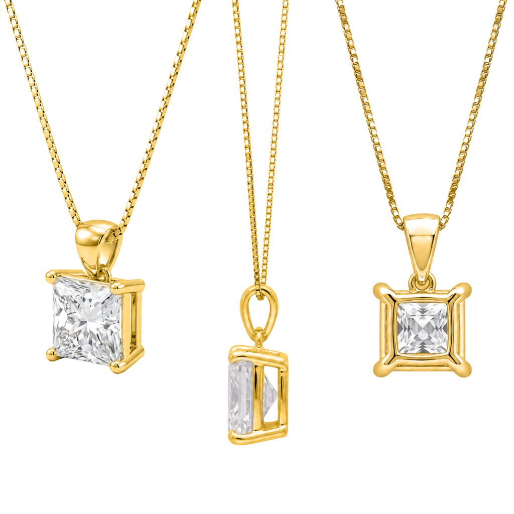 1-6 ctw Princess Stud Pendant Gift Set