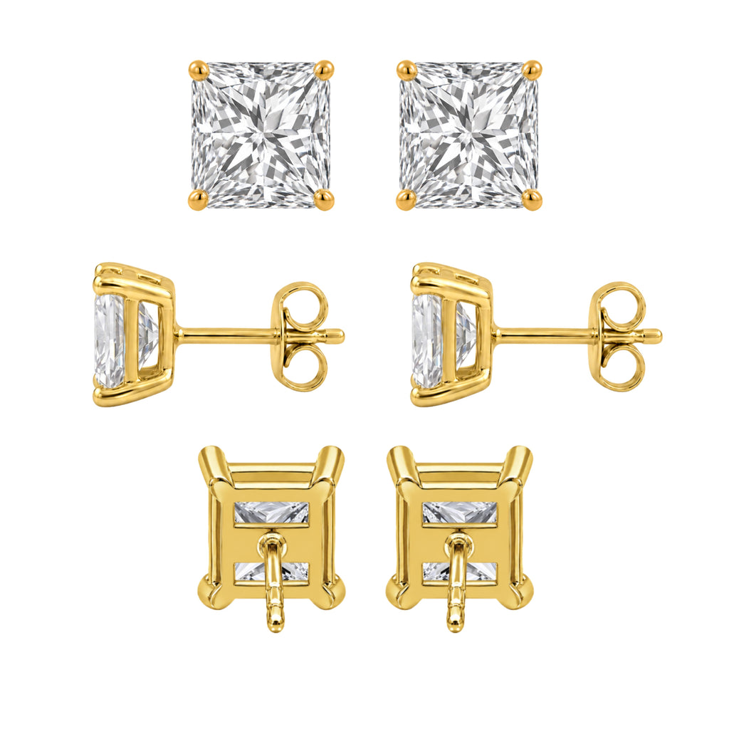 1-6 ctw Princess Stud Pendant Gift Set